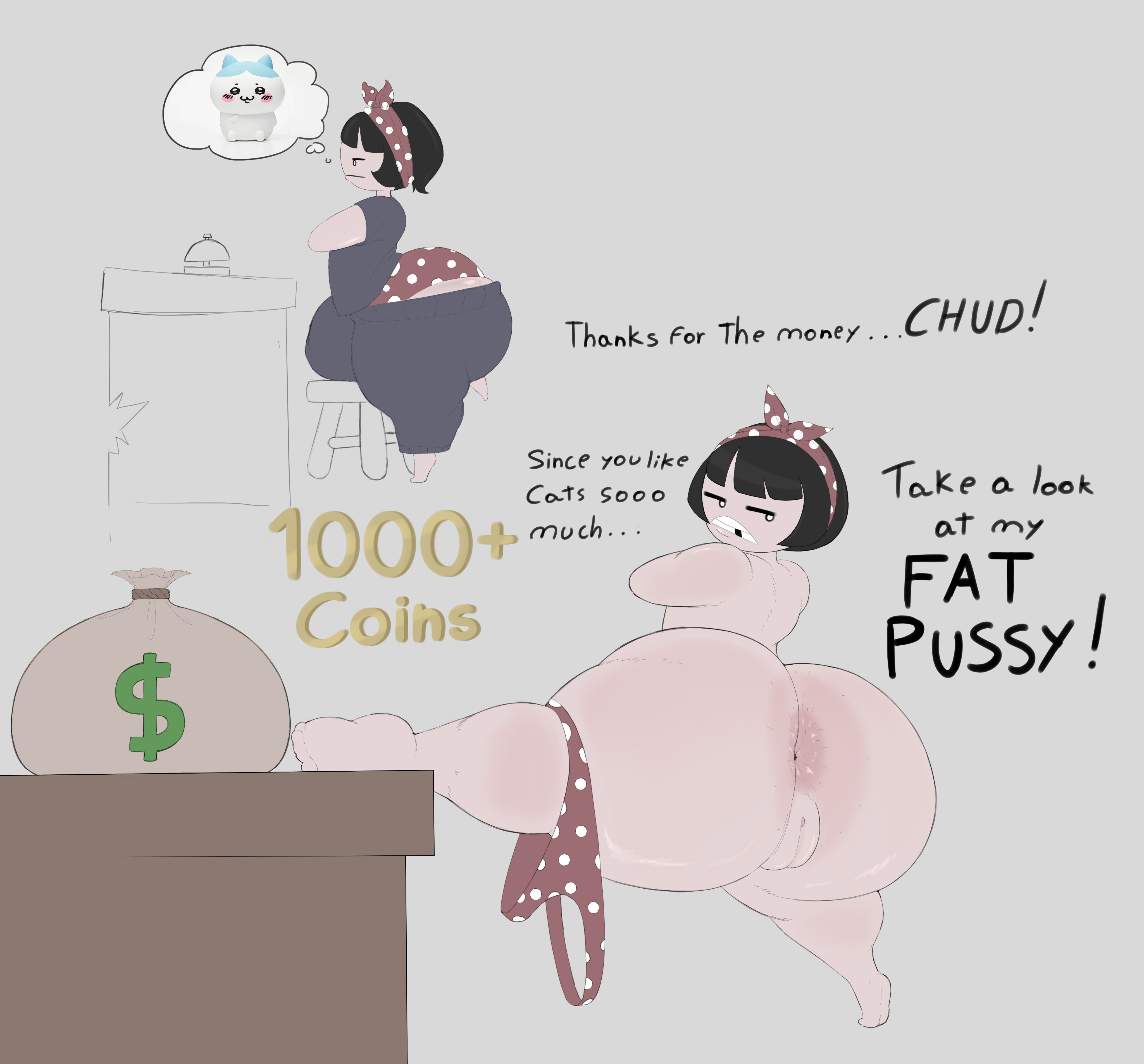 1girls, anus, anus focus, big ass, color, dialogue, flat chest, mamimibuns, mewgenics, panties, panties around one leg, panties down, pear-shaped figure, puffy pussy, showing ass, solo, solo female, solo focus, tooth gap, tracy (mewgenics), undressed, undressing