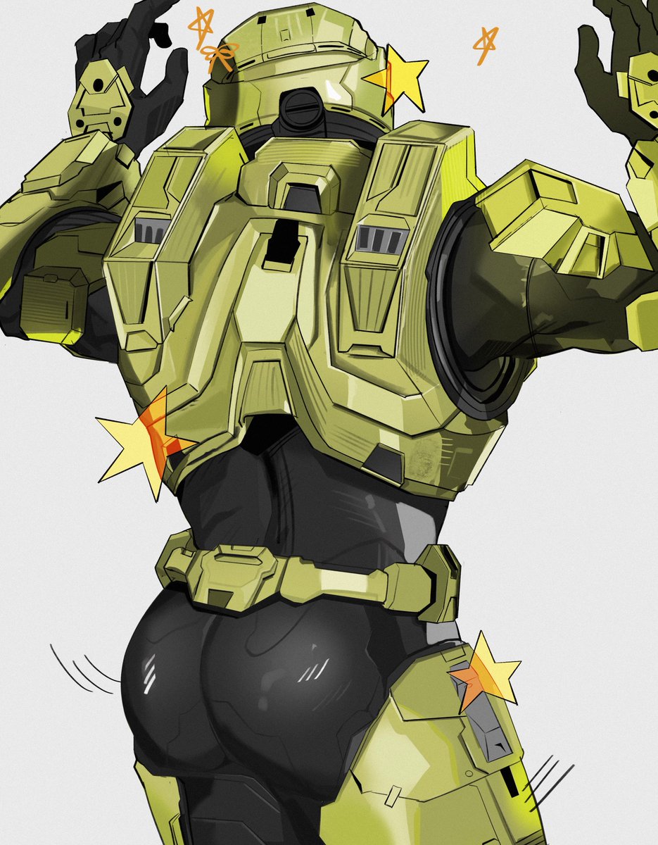 ass, ass focus, bara, big ass, big butt, bubble ass, bubble butt, gay, halo (series), huge ass, huge butt, jaxxxed, male, male only, master chief, round ass, round butt, solo, standing, thick ass, thick butt