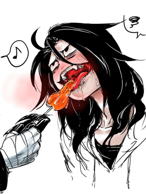 2boys, black hair, blushing, creepypasta, digital media (artwork), gay, jeff the killer, laughing jack, lollipop, male, not ai generated, penis, penis shaped, penis shaped object, saliva, saliva drip, simple background, tongue out, white skin, yaoi