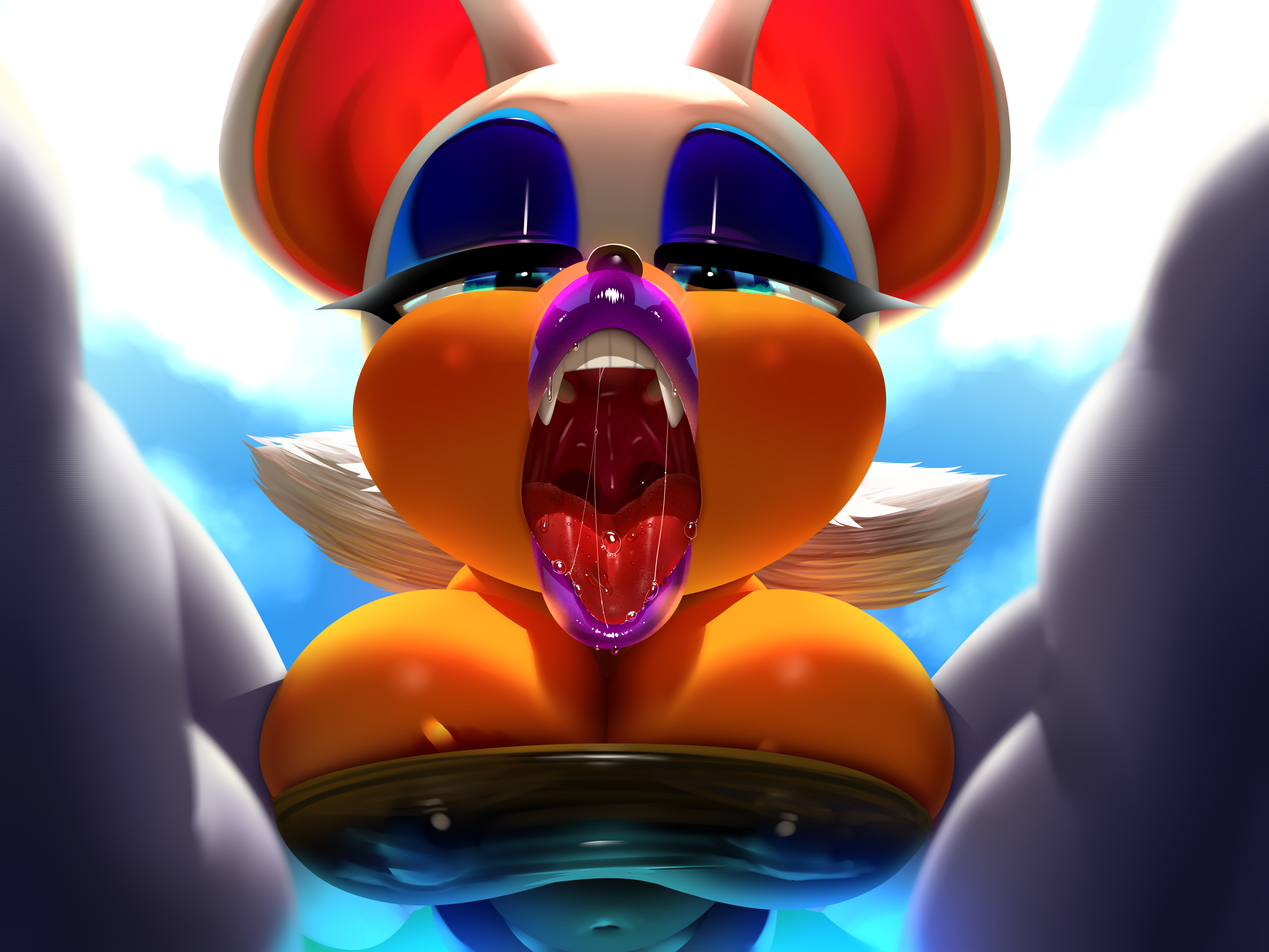 1girls, anthro, big breasts, blue eyes, breasts, close up, close up face, close up view, close-up, closeup, closeup view, face close up, face close-up, face closeup, face focus, female, female pred, imminent vore, lips, lipstick, looking at viewer, mouth close up, mouth close-up, mouth closeup, mouth fetish, open mouth, open mouth tongue out, open mouth tongue-out, rouge the bat, saliva, sonic (series), tagme, theboogie, thick lips, tongue, tongue out open mouth, uvula, vore