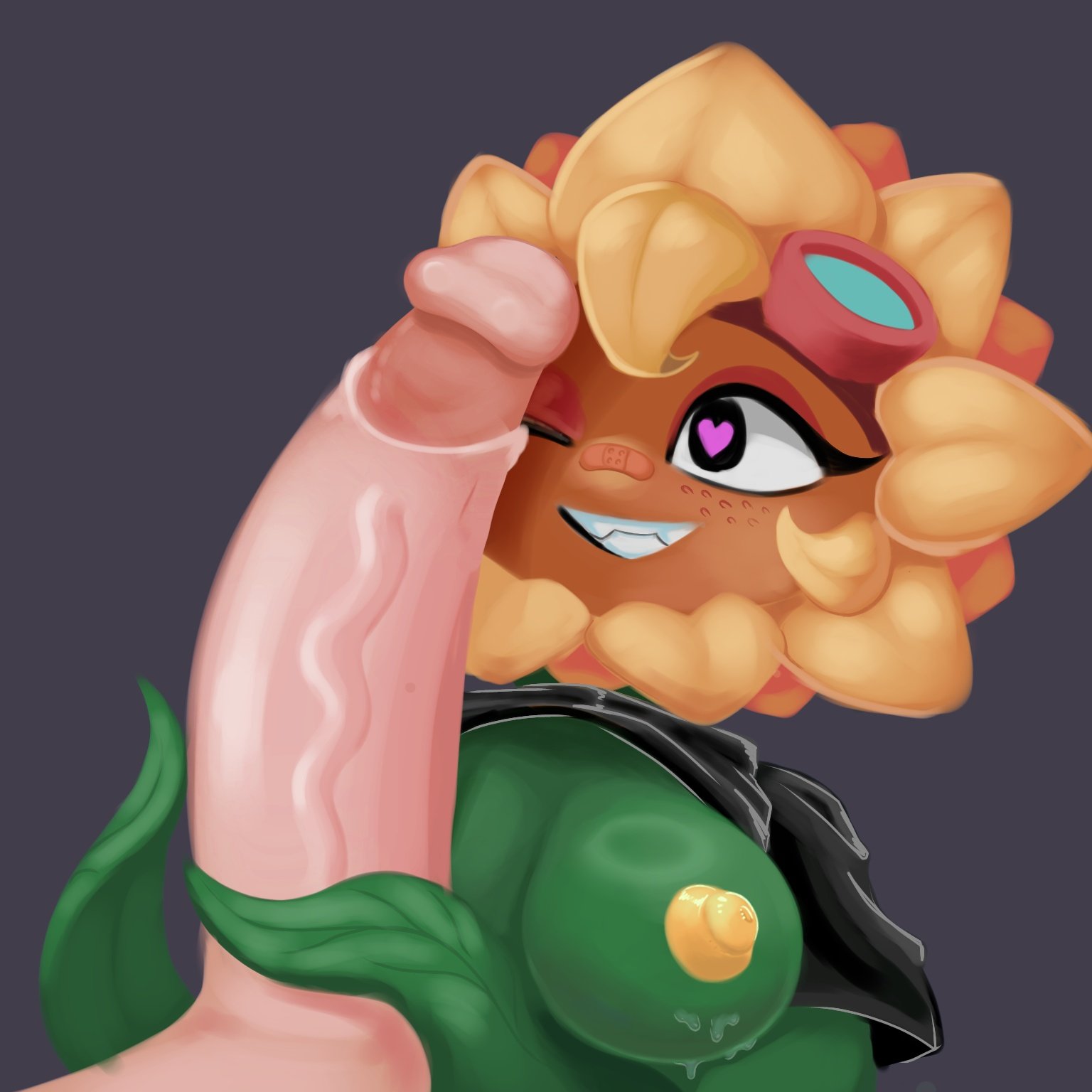 1girls, anthro, anthrofied, ass, breasts, female, flora fauna, heart, heart eyes, heart-shaped pupils, pie face cat, plant, plant girl, plant humanoid, plantie, plants vs zombies, plants vs. zombies, popcap games, pussy, solar flare (pvz), straight, sunflower (pvz)