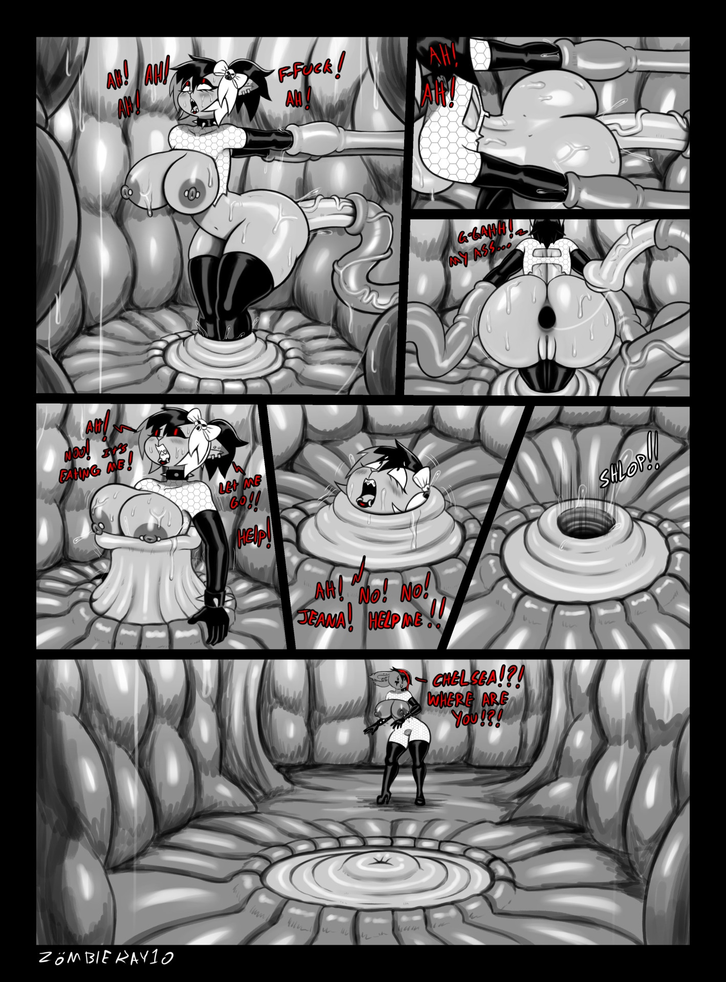 anal, big ass, big breasts, big butt, breasts, bubble butt, cat girl, catgirl, female, female prey, furry, huge breasts, maze, scifi, sex, sex from behind, space, swallowed whole, tentacle, vore, vore trap, zombieray10