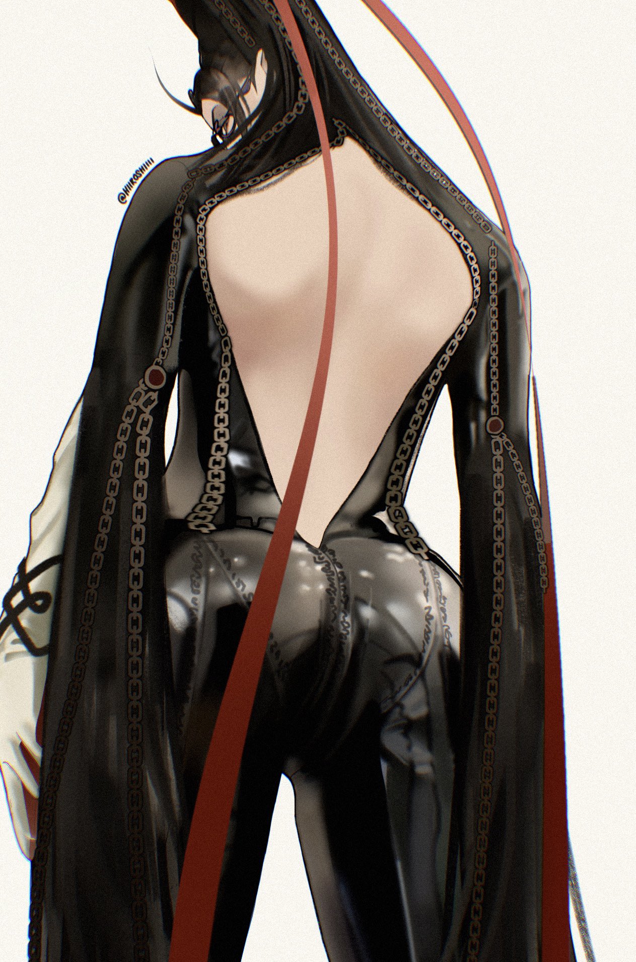 1girls, ass, ass focus, back view, backless outfit, bayonetta, bayonetta (character), big ass, clothed, clothed female, female, hiiroshiiii, light skin, light-skinned female, rear view, tagme, voluptuous female