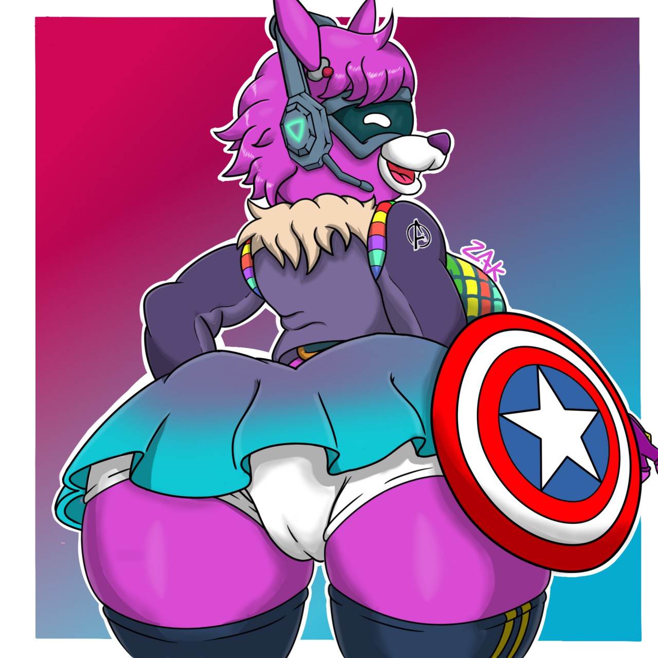 1girls, anthro, ass, big ass, clothing, dj bop, female, female only, fortnite, llama, mammal, panties, presenting, presenting hindquarters, smile, solo, tagme, underwear, video games, zak hitsuji