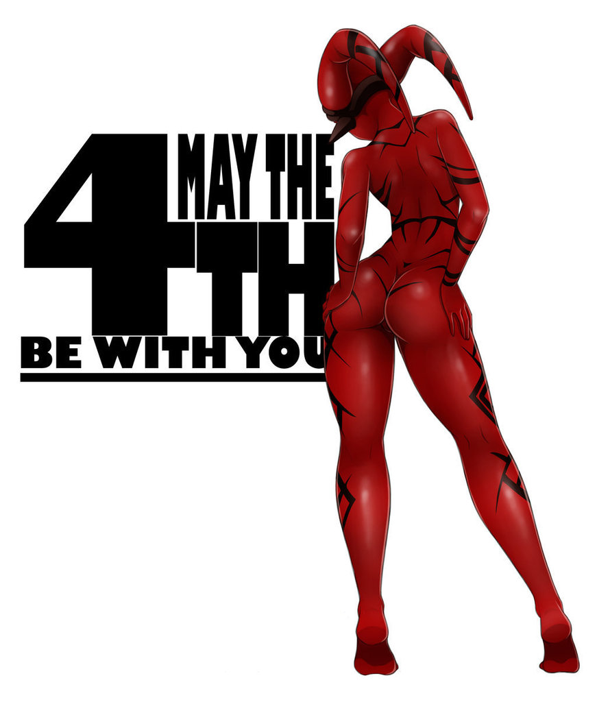1girls, alien, alien girl, artist request, ass, bottomless, darth talon, female, female only, from behind, naked, nude, nude female, nudity, red skin, solo, star wars, star wars: legacy, tattoo, text, tiptoes, topless, twi'lek