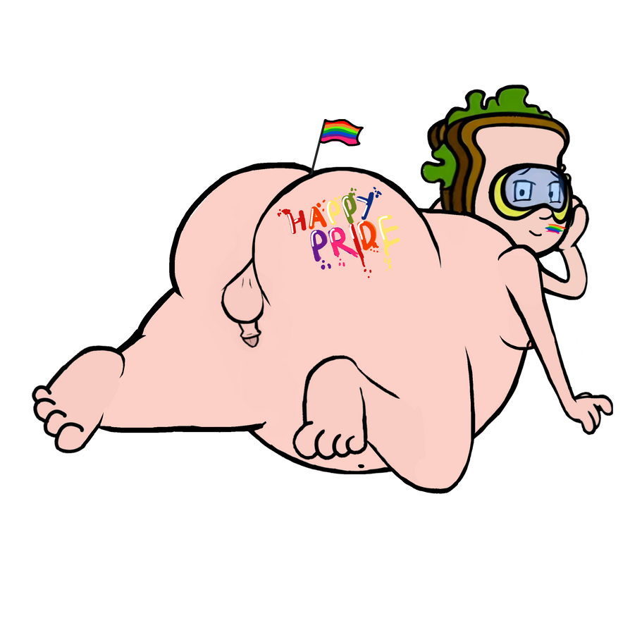 2024 ass ass_focus ass_up balls ballsack barefoot big_ass big_butt bubble_butt cartoony chubby chubby_male chuck_the_evil_sandwich_making_guy color colored completely_nude completely_nude_male digital_drawing_(artwork) digital_media_(artwork) food_humanoid gay gay_male goggles goggles_only green_hair laying_on_stomach looking_at_viewer male male_ass male_only moobs naked nude nude_male one_leg_bent paint_on_ass penis pride pride_color_accessory pride_color_flag pride_colors pride_flag pride_month transparent_background wordgirl