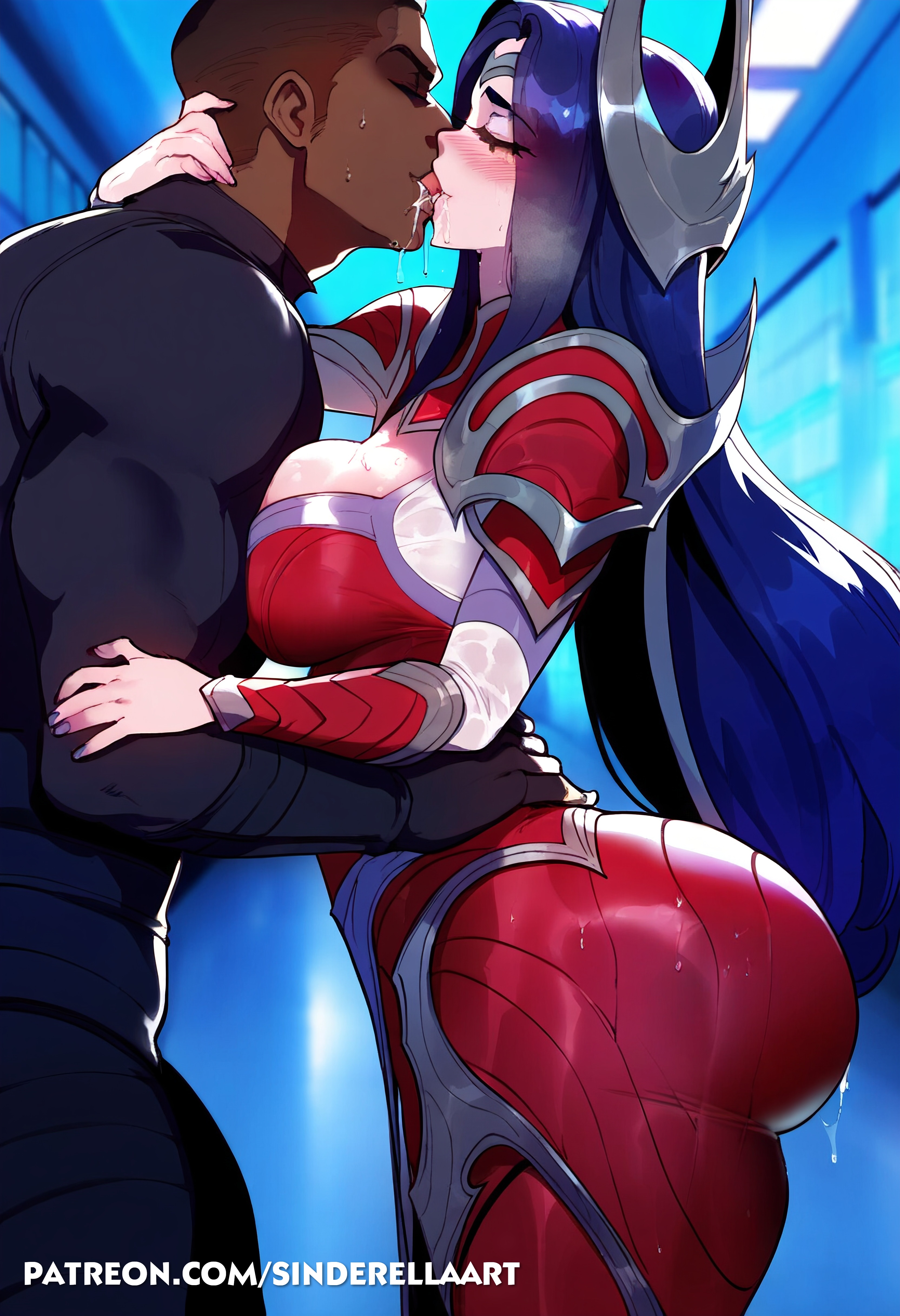 ai generated, ass, ass bigger than head, breasts, cheating, dark skin, dark-skinned male, female, grope, groping, human, human female, interracial, irelia xan, kissing, large ass, large breasts, league of legends, light skin, light-skinned female, male, male/female, netorare, ntr, sinderellaart
