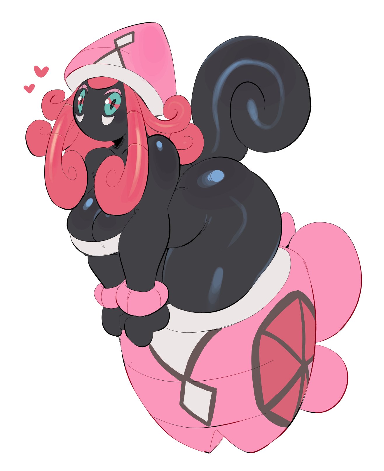 1girls, ass, bent over, black skin, breasts, cleavage, daevilbee, hanaarts, legendary pokemon, pokemon, pokemon (species), tapu lele, thick thighs, thighs