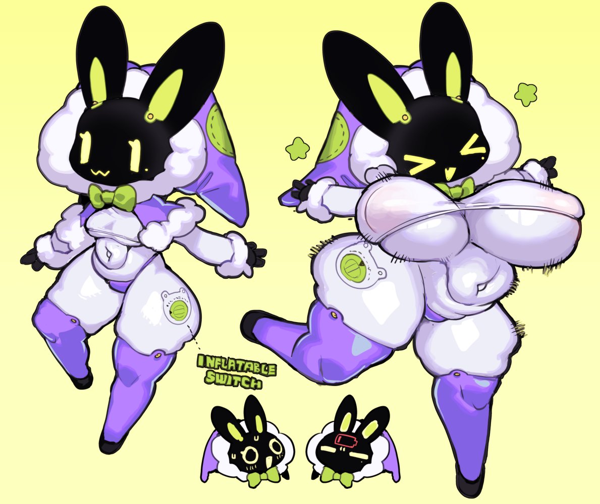 :3, 1girl, 1girls, 2026, 2d, 2d (artwork), anthro, anthro female, anthro only, belly, big belly, big boobs, big breasts, big eyes, big thighs, boobs, breasts, clothed, clothing, cute, cute face, digital drawing (artwork), digital media (artwork), esokir, female, female focus, female only, fur, furry, furry female, furry only, green eyes, hi res, highres, hood, hood up, hot, huge boobs, huge breasts, legwear, rabbit, rabbit ears, rikose, robot, robot girl, sexy, silly, silly face, simple background, small boobs, small breasts, solo, solo female, solo focus, switch, thicc, thighs, underpants, wholesome, yellow background
