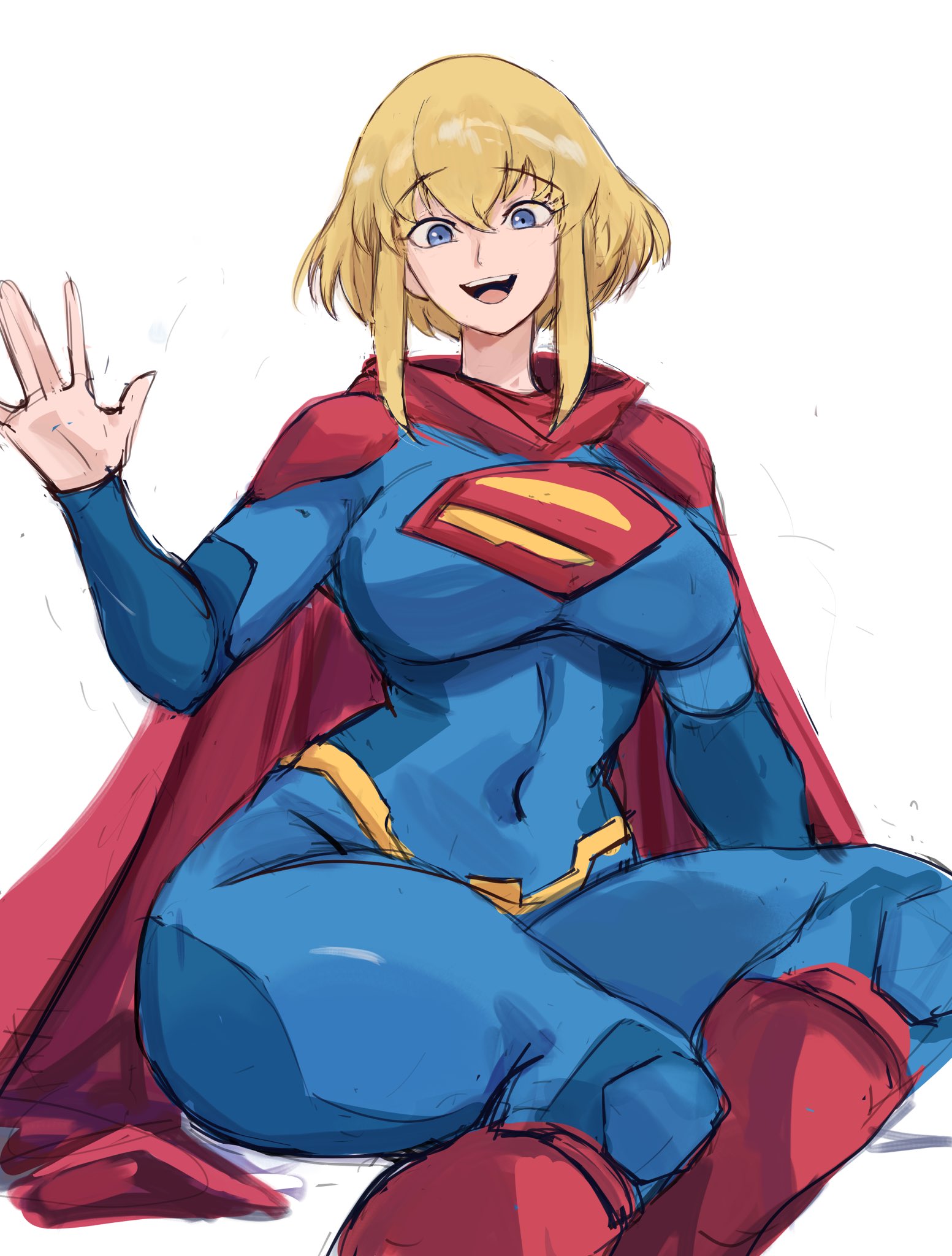 alien, alien girl, big boobs, big breasts, big tits, blonde, blonde female, blonde hair, blonde hair female, blonde-haired female, blue hair, boobs, breasts, cape, clothed, clothes, clothing, curvaceous, curvaceous body, curvaceous female, curvaceous figure, curvaceous hips, curvy, curvy body, curvy female, curvy figure, dc, dc comics, female, female focus, female only, hips, kara zor-el, my adventures with superman, rakeemspoon, rgsp00n, scarf, short hair, supergirl, supergirl (my adventures with superman), supergirl (series), superhero, superheroine, superman (series), thick hips, thick thighs, thighs, tits, wide hips