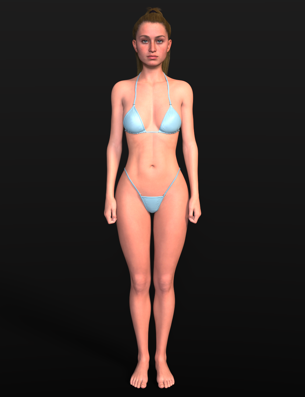 1girls 3d bikini blue_bikini daz_studio female female_only full_body real_person solo stormlux18 swimsuit