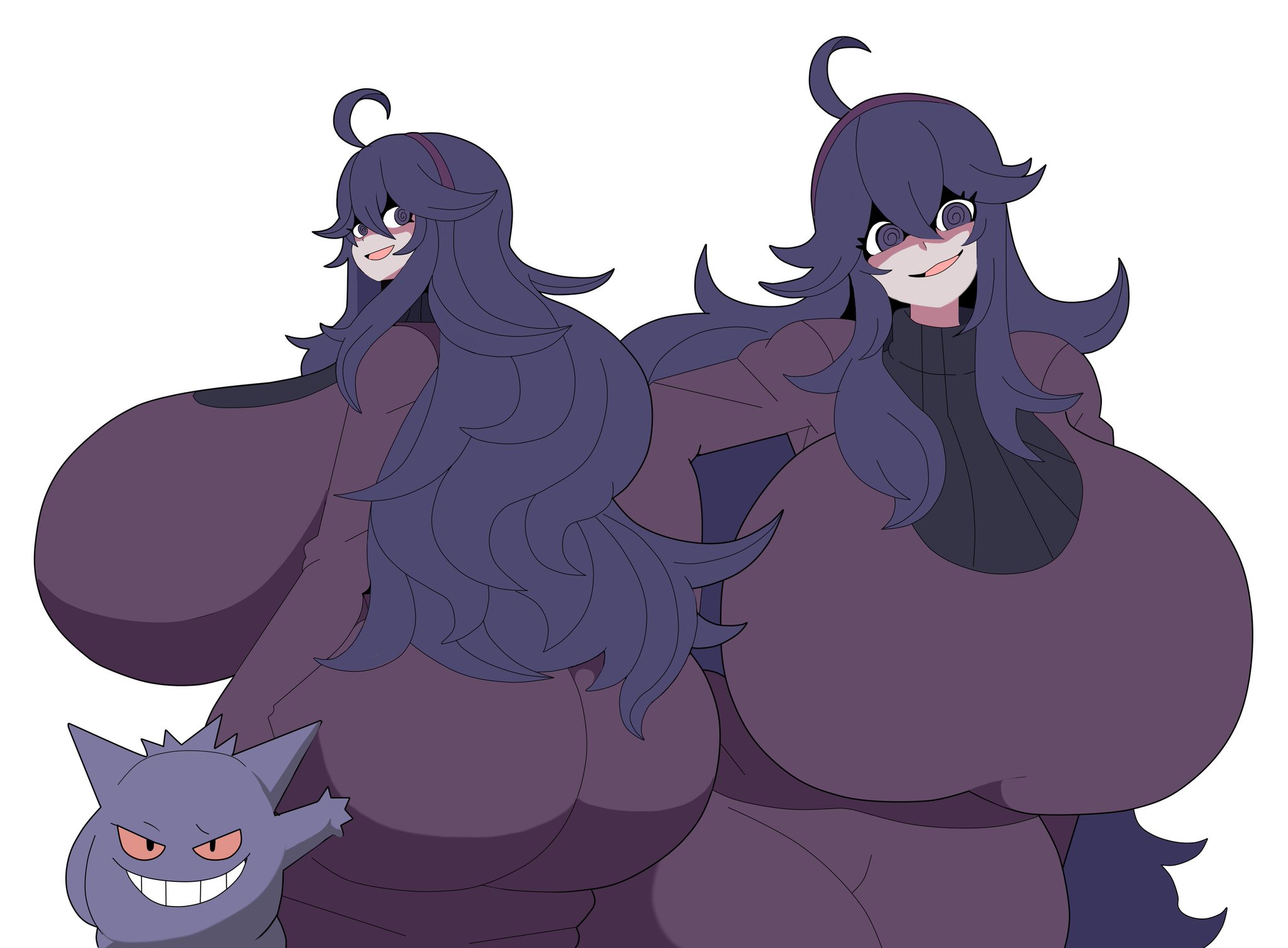 ass bigger than head, big ass, big breasts, breasts bigger than head, casualdemo, clothed female, fat ass, fully clothed, gengar, gothic taco, hex maniac, hyper, hyper breasts, large ass, large breasts, pokemon, pokemon (species)