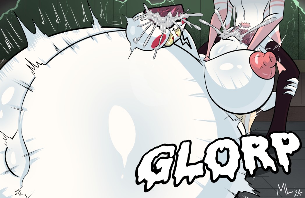 1boy, 1girls, 4 arms, ameizing lewds, angel dust (hazbin hotel), ass, ass bigger than head, blonde hair, breasts, breasts bigger than head, bust, busty, charlie morningstar (hazbin hotel), chest, cum, cum in mouth, cum inflation, cum inside, cumflated belly, cumflation, curvaceous, curvy, curvy figure, deepthroat, demon, demon boy, demon girl, demoness, digital drawing (artwork), digital media (artwork), face fucking, female, female focus, femboy on female, hazbin hotel, hips, hourglass figure, huge ass, huge breasts, huge cock, humanoid, hyper, hyper belly, hyper cumflation, hyper penis, inflation, large ass, large breasts, legs, light skin, light-skinned female, lower body, male, mature, mature female, multi arm, multi limb, penetration, penis, sex, slim waist, thick, thick hips, thick legs, thick thighs, thighs, voluptuous, voluptuous female, waist, white body, white hair, white skin, white-skinned female, white-skinned male, wide hips