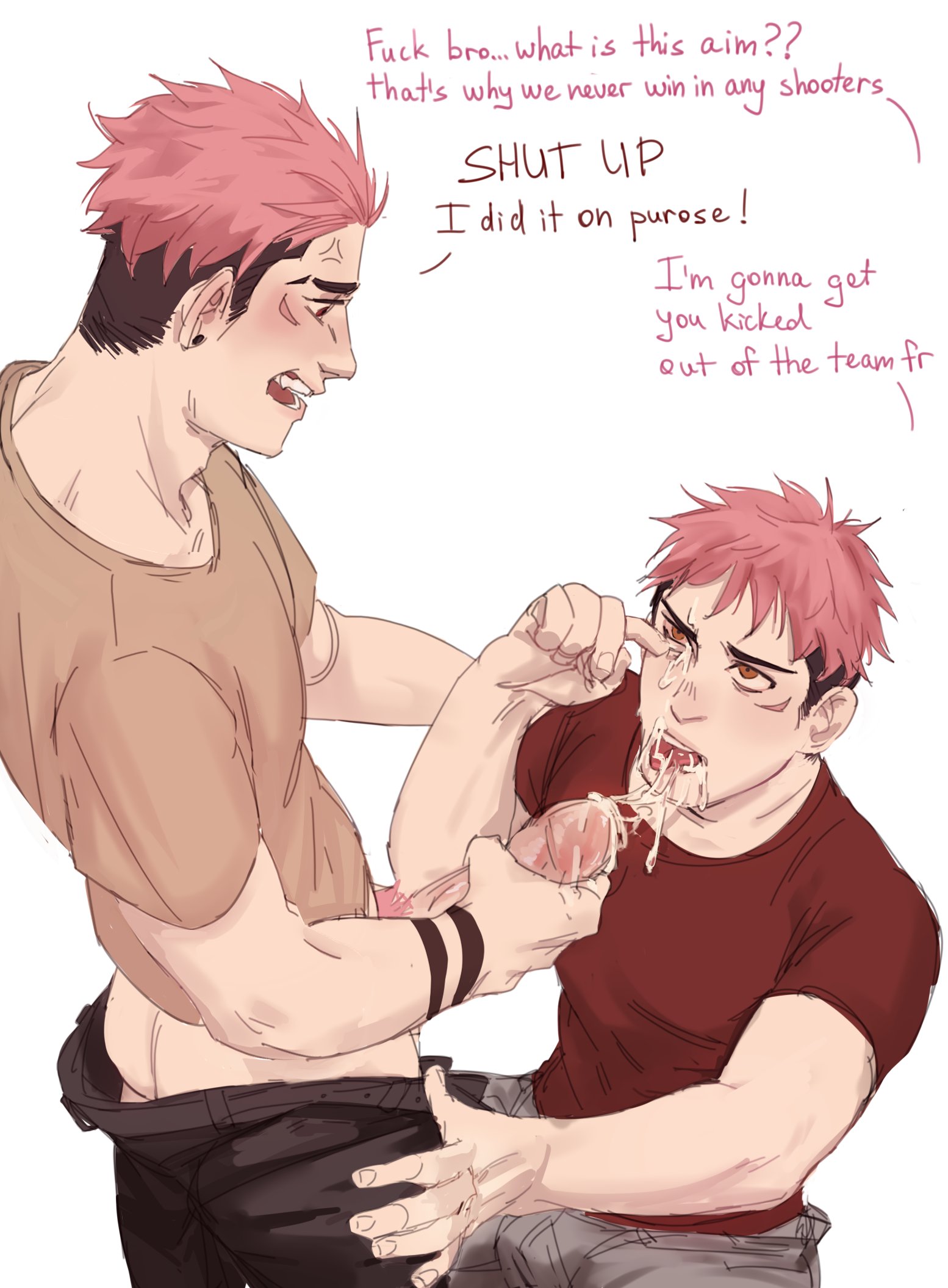 2boys, blowjob, cum in mouth, cum on face, incest, itadori yuuji, jujutsu kaisen, male, ryoumen sukuna (jujutsu kaisen), yaoi