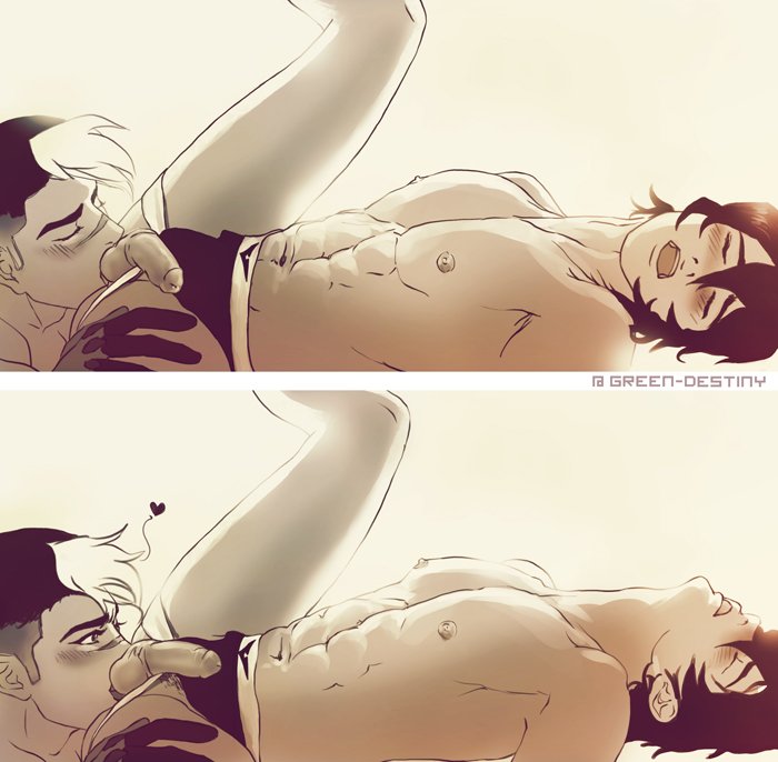 <3, 2boys, abs, anilingus, balls, blush, brown hair, closed eyes, dark hair, erection, gay, green destiny, hand on thigh, heart, jockstrap, keith kogane, light skin, looking at partner, looking pleasured, male, male only, moaning, multiple boys, multiple males, nipples, on back, open mouth, oral sex, pecs, penis, pubic hair, rimming, tagme, takashi shirogane, testicles, voltron, voltron: legendary defender, white streak, yaoi