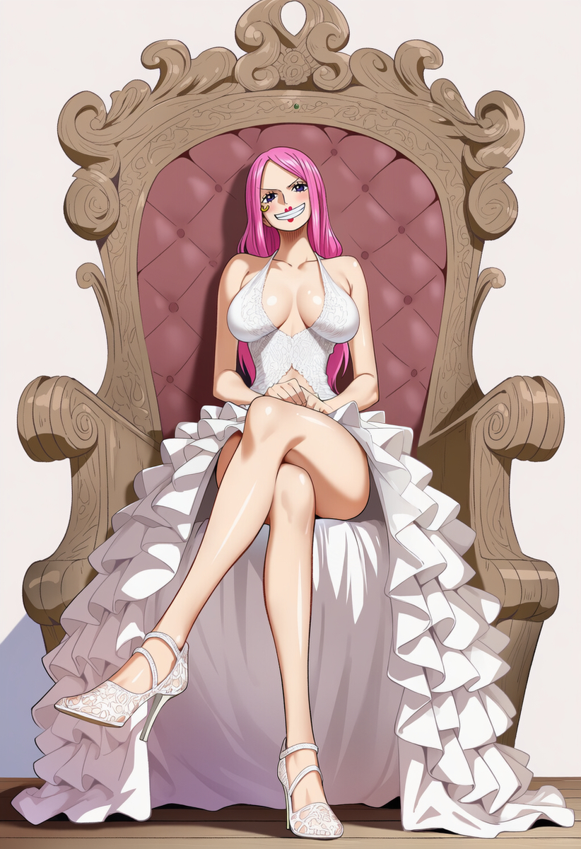 1girls, aged up, ai generated, dreamoff, female, female only, jewelry bonney, one piece, pink hair, pink-haired female