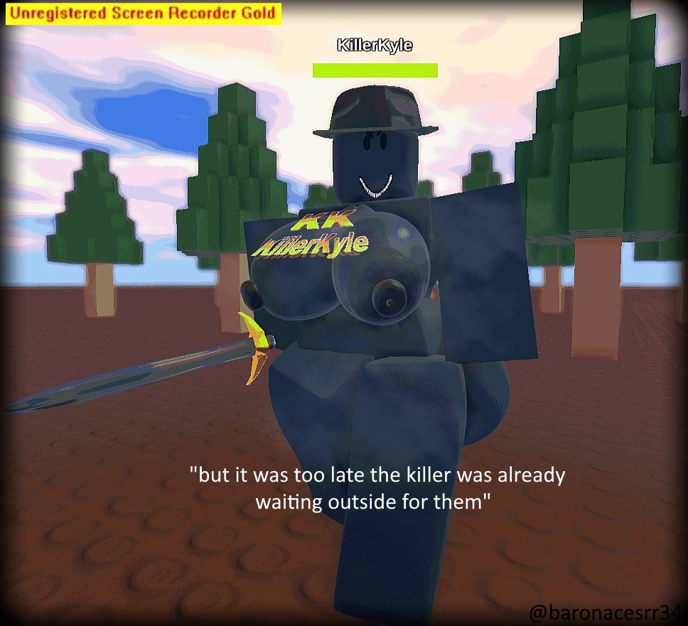 1girls, 3d, ass, baronaces, breasts, english text, female, forsaken (roblox), killerkyle, nipples, outdoors, roblox, roblox game, robloxian, rule 63, slasher (forsaken), sword, tagme, text, the masked killer, thighs, tree, twitter username