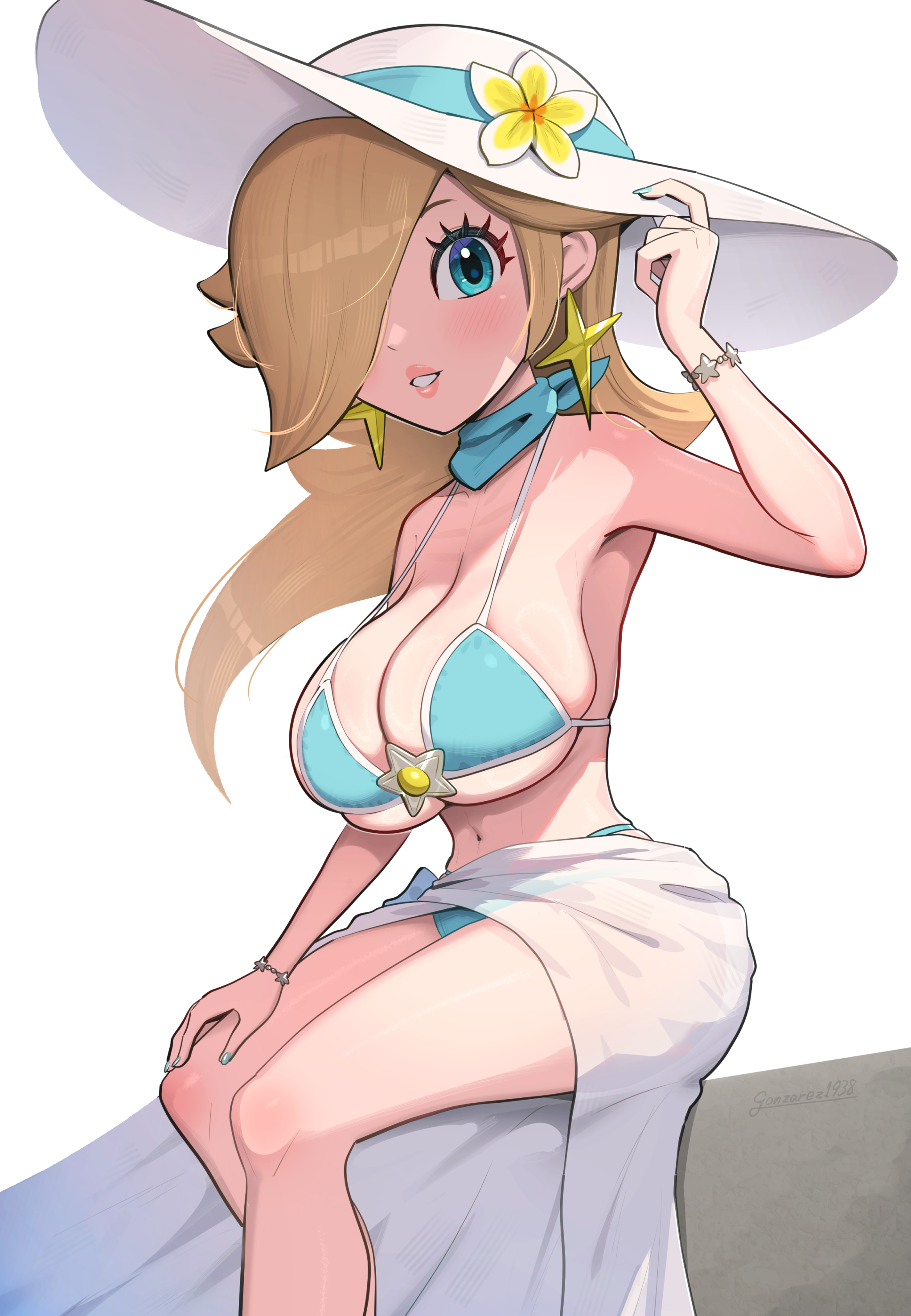 1girls, blonde hair, female, female only, gonzarez, mario (series), nintendo, princess rosalina, solo, super mario galaxy, tagme, white skin
