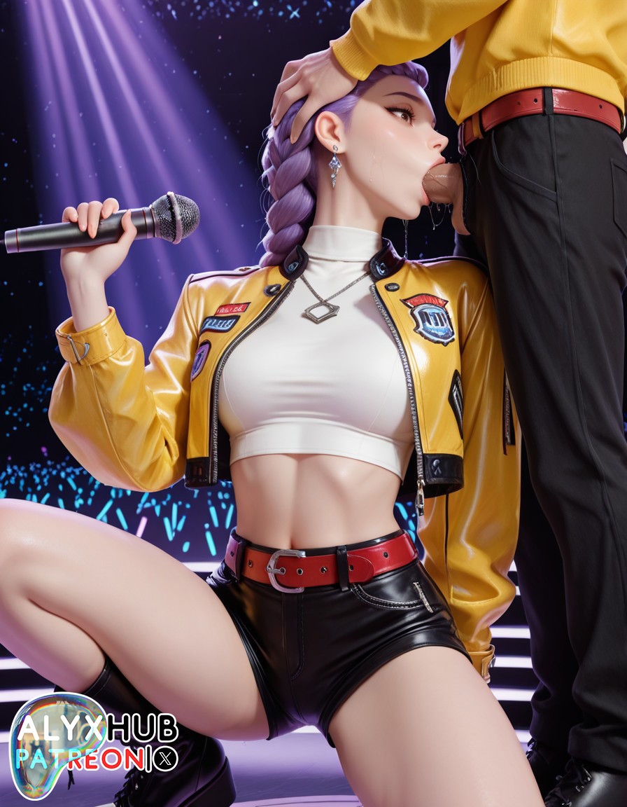 1boy, 1girls, 2025, ai generated, alyxhub, anime, anime style, arched back, backstage, big penis, blowjob, blowjob face, boobjob, breasts, breasts out, clothed female nude male, cum inside, deepthroat, exhausted, female, female focus, flexible, head grab, head pat, hi res, high resolution, highres, kneeling, kpop demon hunters, leaking cum, looking at viewer, male, male/female, nipple slip, patting head, penis, performance, performing, posing, posing for the viewer, pussy, rumi (kpop demon hunters), seducing, seductive, seductive eyes, seductive gaze, seductive look, seductive mouth, seductive pose, seductive smile, sex, skinny, skinny female, smile, smirk, smirking, squatting, stage, submissive, submissive female, sucking, sucking penis, thighs, throat bulge, throat fuck, tired, titjob, unseen male face, wet, wet body, wet clothes, wet clothing, wet hair, wet panties, wet pussy, wet shirt, wet skin