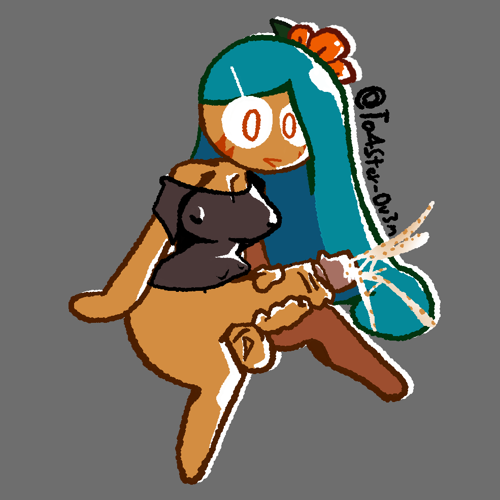 1futa, artist signature, balls, black shirt, blue hair, clothed, clothing, cock, cookie run, cum, cumshot, dick, dickgirl, eyelashes, flower in hair, futa only, futanari, hair over one eye, huge cock, intersex, masturbation, mostly nude, nipple bulge, only shirt, orange skin, partially clothed, penis, self upload, sitting, smooth penis, solo, stroking penis, tiger lily cookie, to4ster-0v3n (artist), walked in on, weird cum