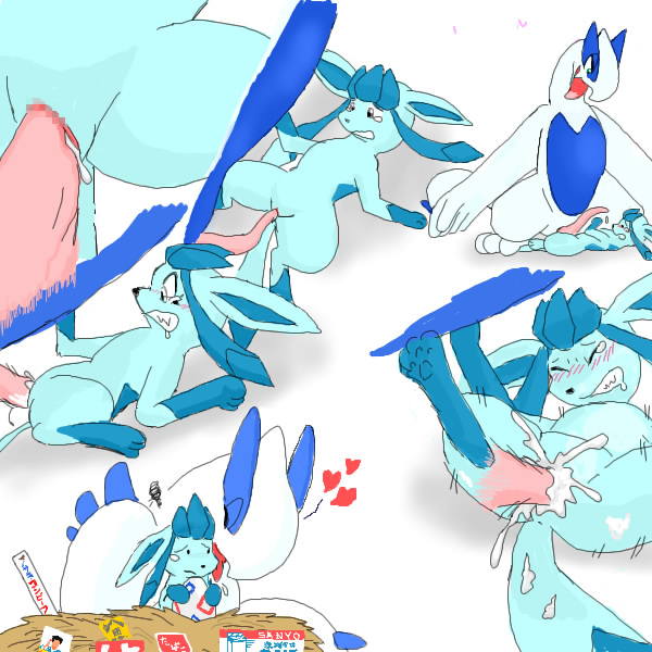 censored eeveelution female fur generation_2_pokemon generation_4_pokemon glaceon legendary_pokemon lugia nintendo pokemon pokemon_(species) pokemon_dppt pokemon_gsc tagme
