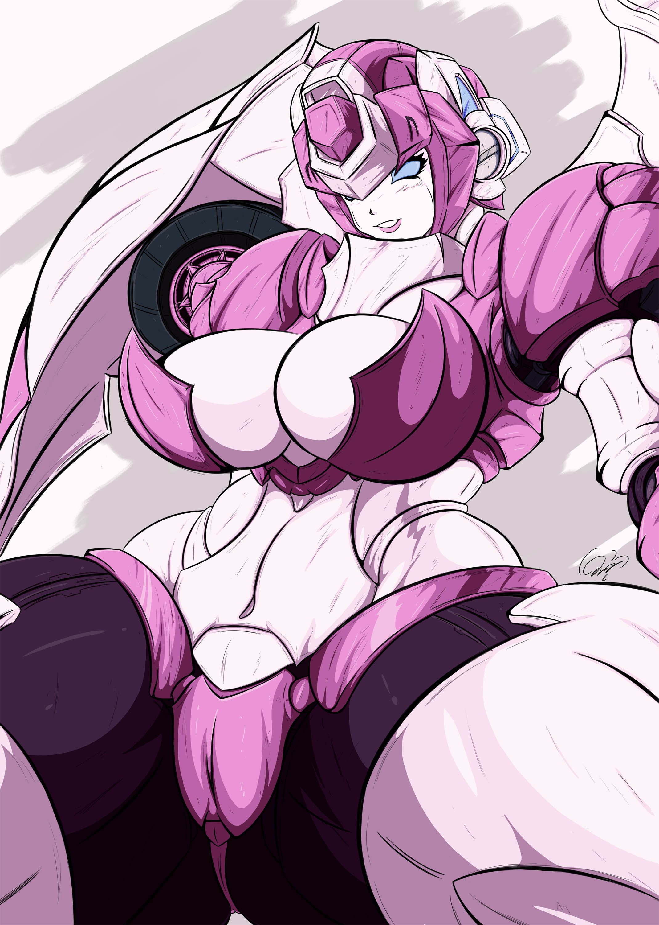 alien, alien girl, arcee, big breasts, blush, breasts, curvaceous, curvaceous body, curvaceous female, curvaceous figure, curvaceous hips, curvy, curvy body, curvy female, curvy figure, curvy hips, ex-01 nicee, female, female focus, female only, ren sexy corner, robot, robot girl, thick thighs, thighs, transformers, wide hips