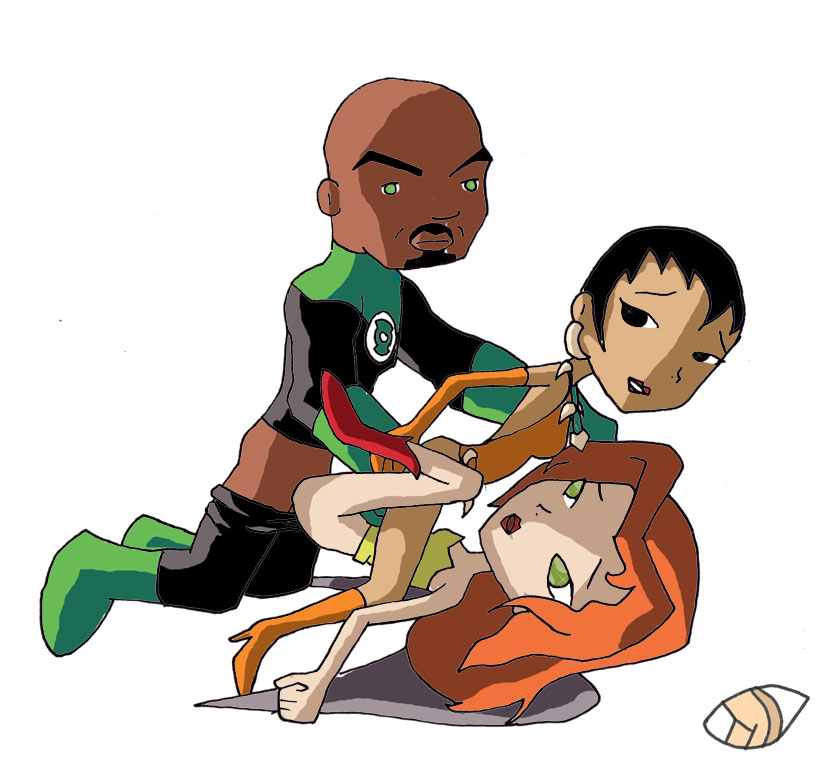 dark-skinned_female dark-skinned_male dark_skin dc dc_comics dcau female green_lantern hawkgirl interracial john_stewart justice_league justice_league_unlimited lp432 male vixen_(dc)