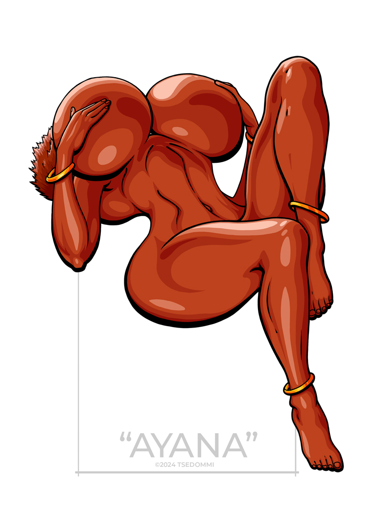 african afro ayana big_breasts dark_skin huge_breasts human_artist naked nude pinup tsedommi