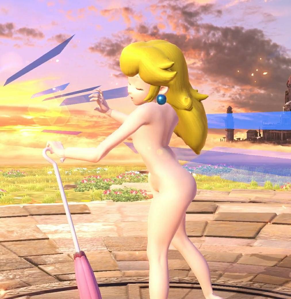 1girls 3d ass breasts female mario_(series) mod nude princess_peach super_smash_bros.