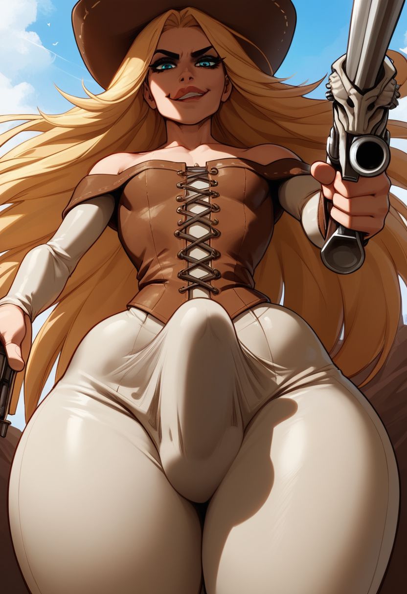1boy, ai generated, big penis, cowboy, femboy, femboyarashi, girly, huge cock, looking at viewer, male, male only, mature, mature male, penis, sissy, wide hips
