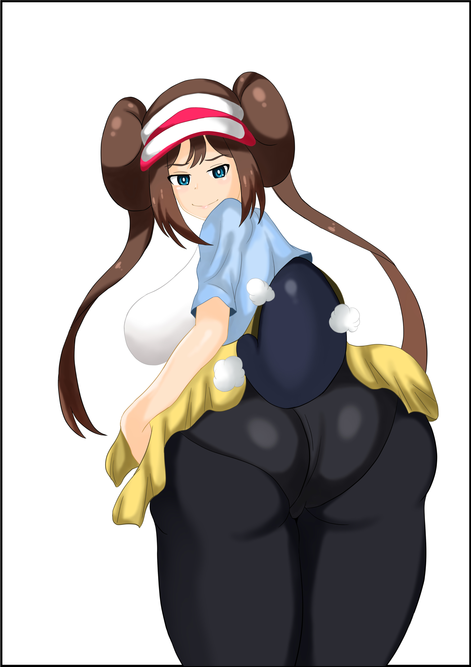 1girls, alternate breast size, ass, breasts, female, female only, huge ass, huge breasts, human, nude, pokemon, pokemon (species), pokemon bw2, rosa (pokemon), shapeshifter, shiftingfun, tail, thick thighs, transformation, wide hips, zorua