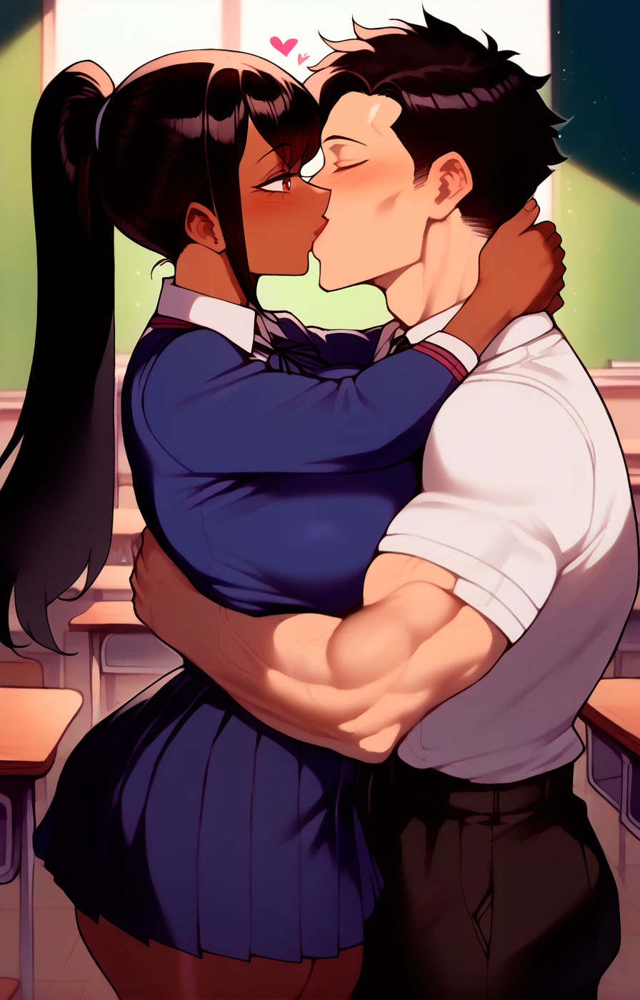 1boy 1girls ai_generated big_breasts black_hair breasts brown_eyes classroom clothed_female clothed_male clothed_sex clothing dark-skinned_female dark_skin female interracial light-skinned_male light_skin long_hair male maya oc original school_uniform schoolgirl schoolgirl_uniform shirt skirt straight student student_fucking_teacher teacher teacher_and_student vaginal_penetration vaginal_sex xcrystallex