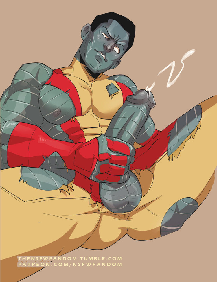1boy, colossus, cum, ejaculation, erection, gay, gay male, male, male only, marvel, marvel comics, masturbation, metal skin, muscular, mutant, penis, piotr rasputin, ripped clothes, solo, soynutts, superhero, x-men, yaoi