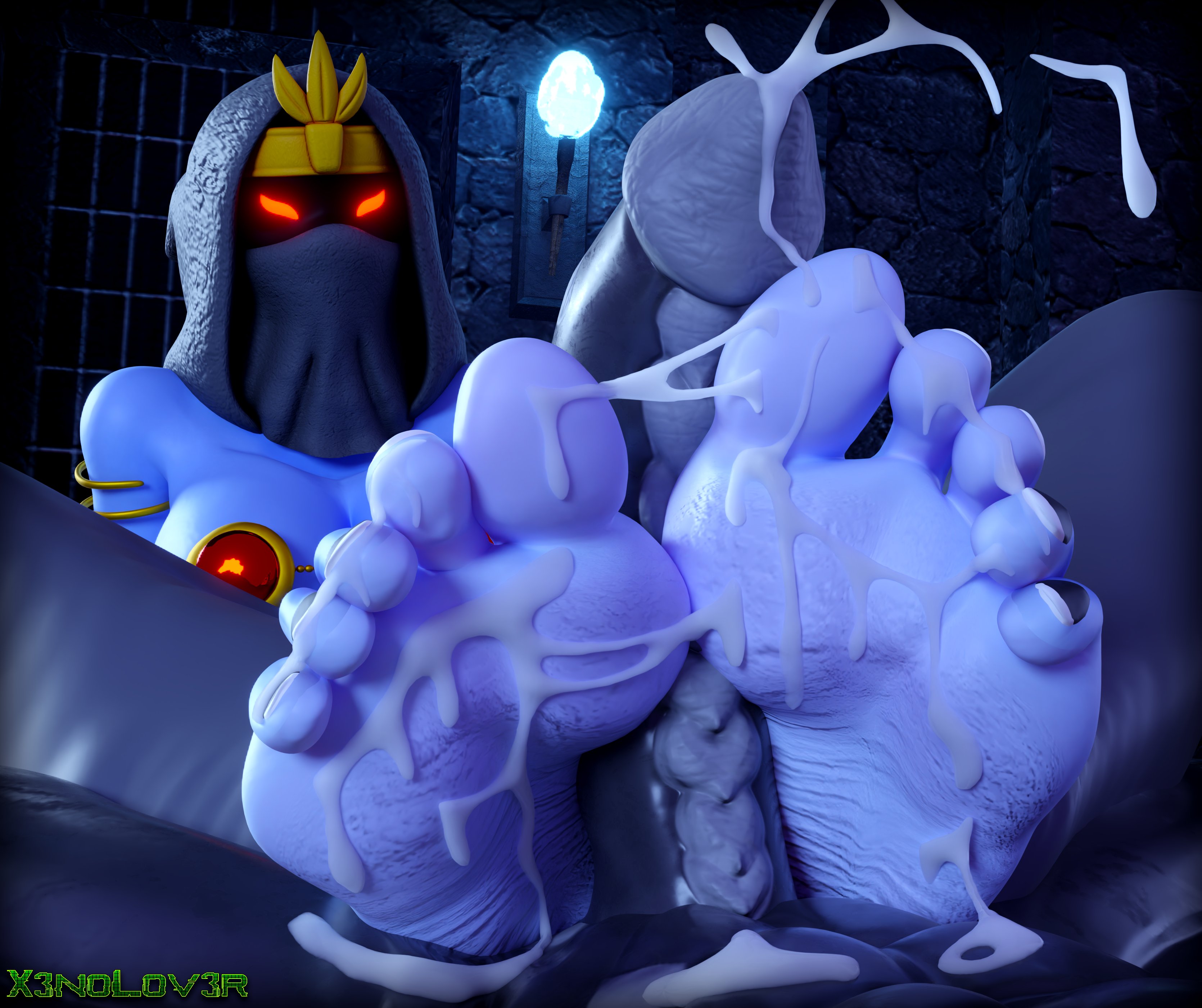 1boy, 1girls, 3d, 5 toes, abriika, anthro, areola, barefoot, beach, big breasts, big feet, big penis, big toes, black penis, black toenails, blue body, blue skin, breasts, clothed, clothed female, clothed female nude male, cum, cum on feet, cum on soles, cumming, dialogue, dragon, dragon humanoid, dragon penis, dungeon, feet, feet focus, feet on penis, feet together, female, foot fetish, foot focus, footjob, glowing, glowing eyes, gold, gold (metal), gold jewelry, hi res, high resolution, highres, humanoid feet, large penis, mage, male, mask, masked, masked female, meaty soles, multiple boys, multiple males, naked male, non-human, nude male, nude male clothed female, offscreen character, offscreen male, penis, penis between feet, red eyes, soles, sorceress, thekidxeno, toe curl, toe ring, toes, two-footed footjob, two-tone feet, unknown species, variant, variant set, witch, wrinkled feet, wrinkled soles, wrinkles, wrinkly feet, wrinkly soles, wrist cuffs, wristband, wristwear, x3no lover, zp92
