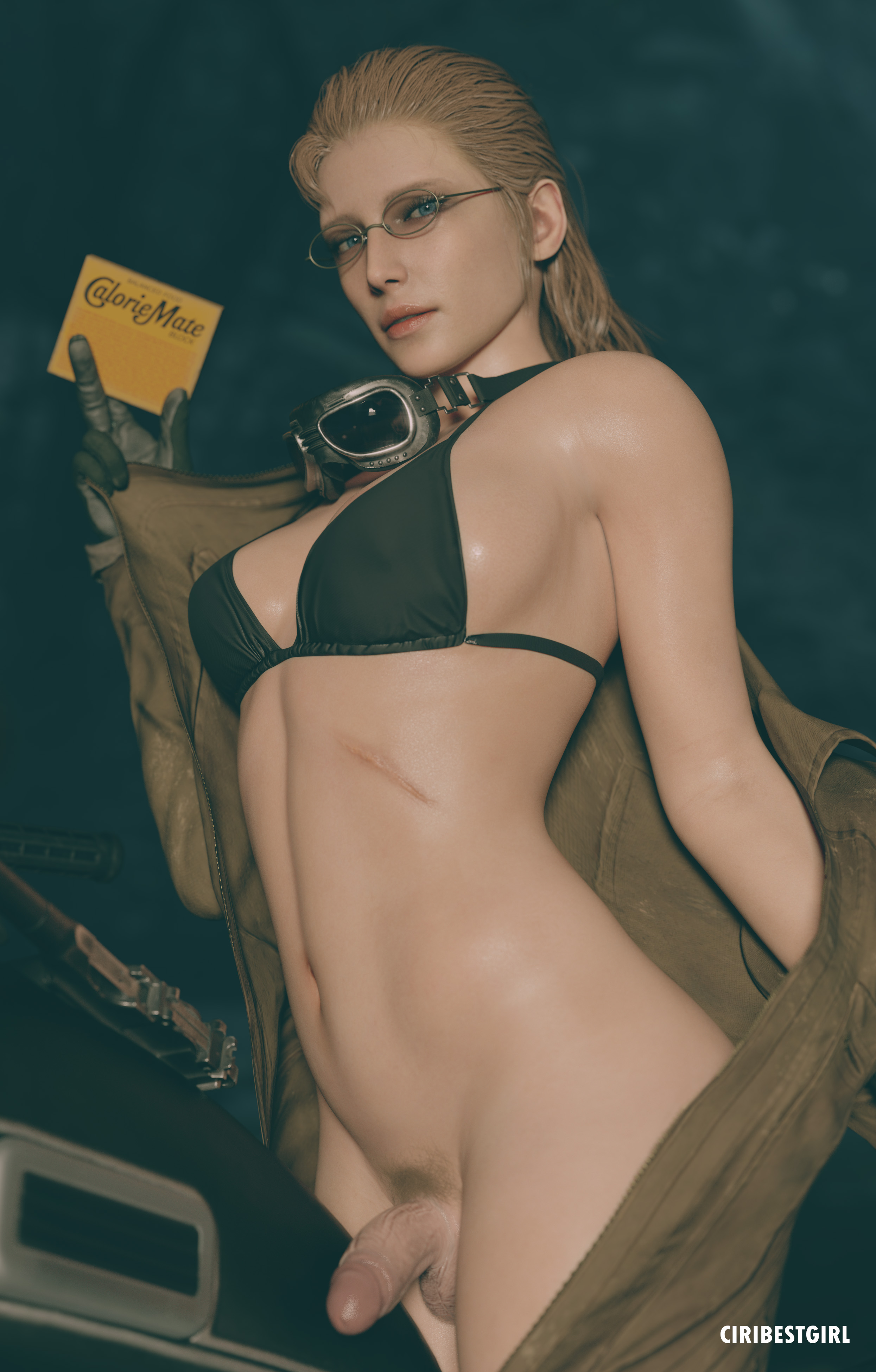 1futa, 3d, alternate version at source, alternate version available, big breasts, blonde hair, blue eyes, bra, breasts, caloriemate, ciribestgirl, cleavage, commentary request, eva (metal gear solid), futa only, futanari, glasses, hi res, intersex, konami, light skin, lipstick, looking at viewer, metal gear solid, metal gear solid 3, metal gear solid delta, navel, pov, pubic hair, scar, sideboob, solo, solo focus, solo futa, standing, tatyana (metal gear solid), underwear, undressing