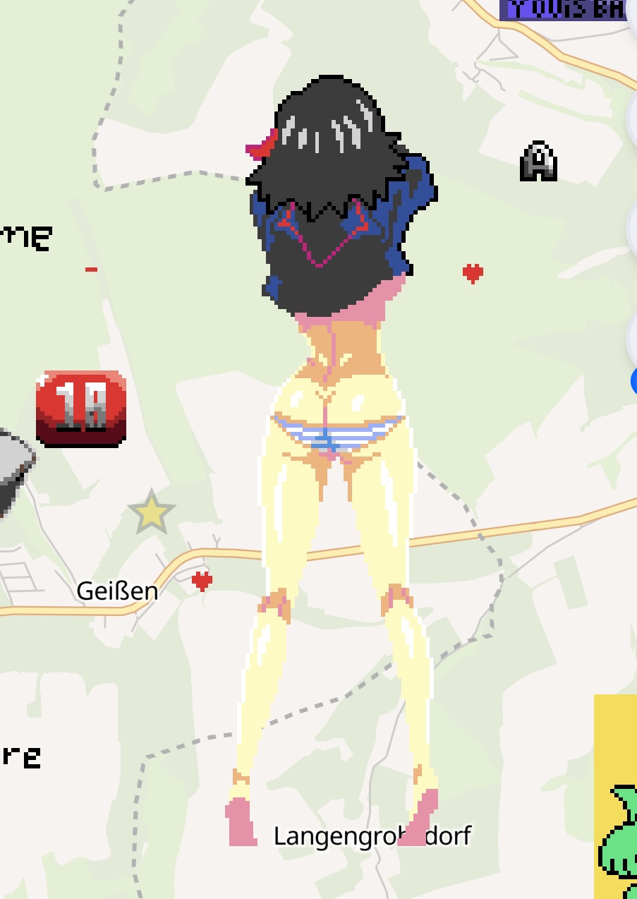 ass, ass focus, changing clothes, female, female focus, kill la kill, legs, matoi ryuuko, pixel art, thighs, thin waist, undersized clothes, wplace