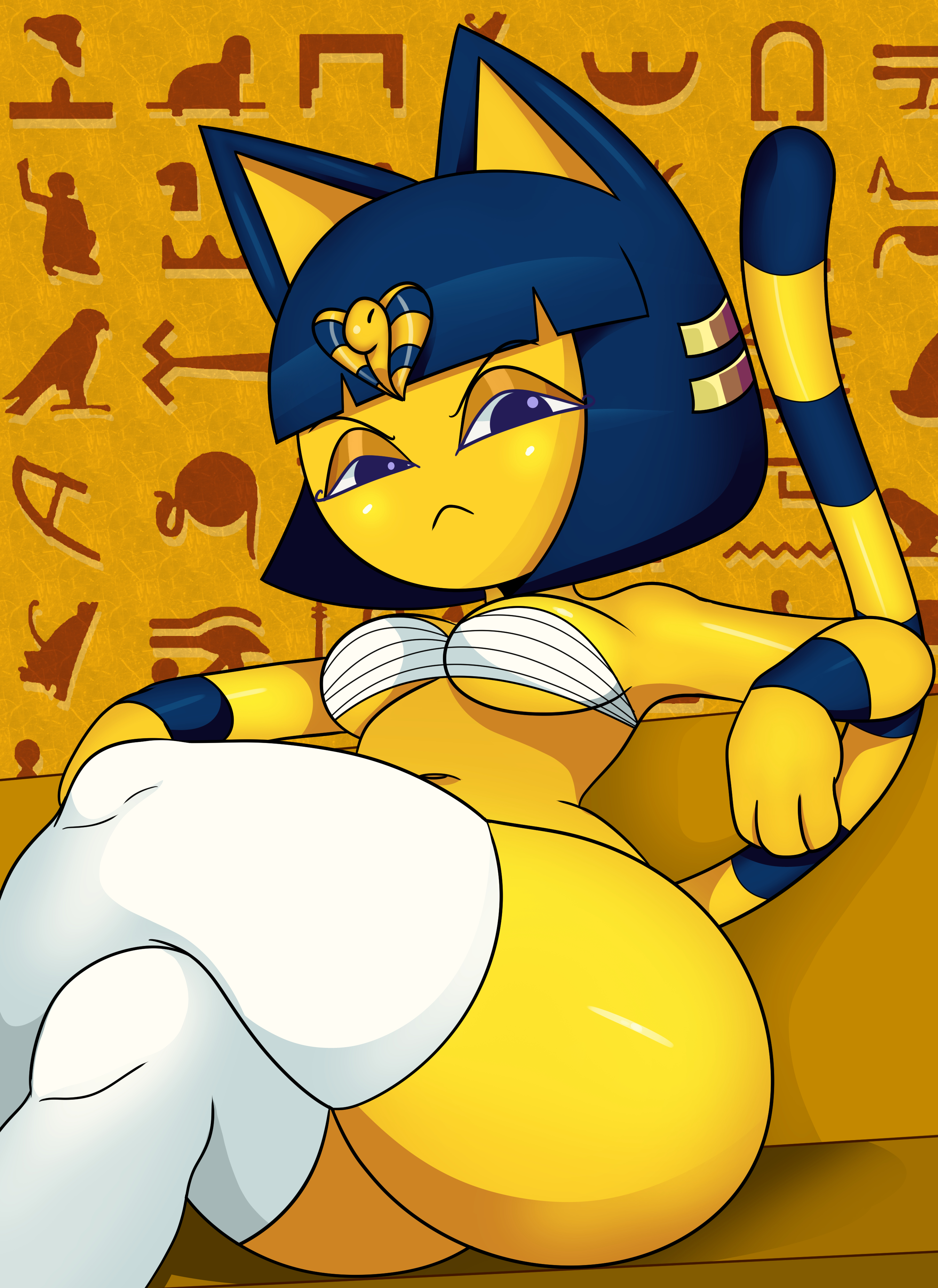 animal crossing, ankha, anthro, female, female only, furry, nintendo, sonson-sensei, tagme