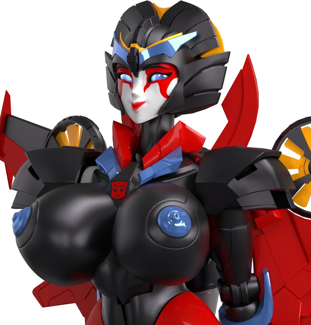 1girls, 3d, 3d (artwork), big breasts, blue eyes, blue nipples, breasts, busty, female, large breasts, madkatz8, mechanical wings, nipples, red lipstick, solo, solo female, transformers, trawert, windblade, windblade (trawert), wings