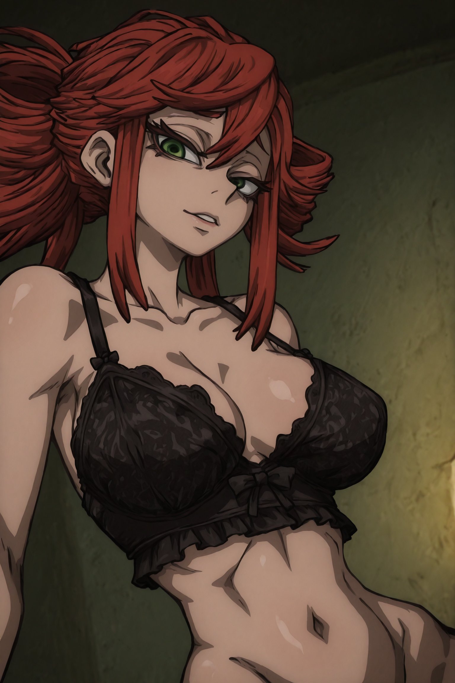 1girls, ai generated, bra, female, gachiakuta, looking at viewer, riyou reaper, solo, solo female