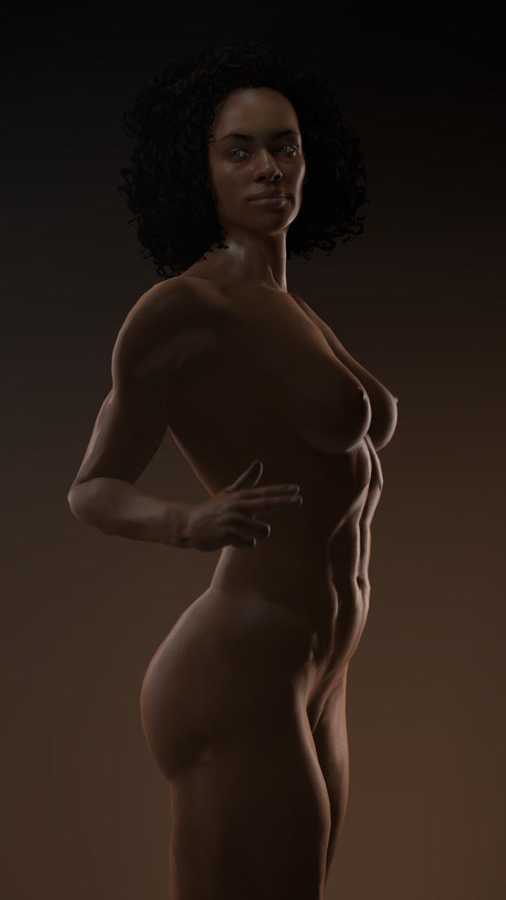 1girls 3d abs african african_female areolae breasts dark-skinned_female dark_skin female female_only nadine_ross nipples nude sfmporn_(artist) solo source_filmmaker uncharted