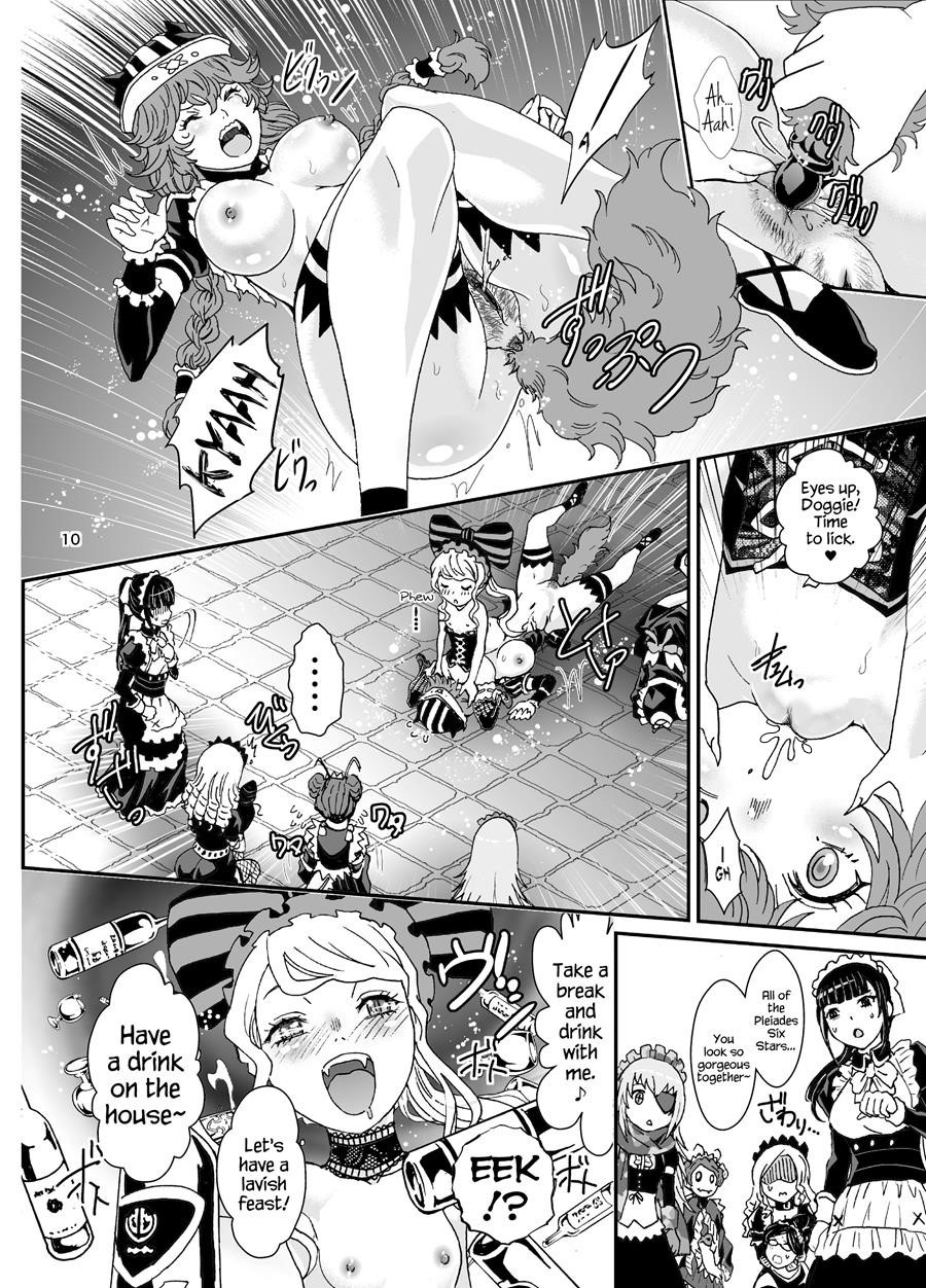 buttplug tail, clothing, comic, english text, eyepatch, female, lupusregina beta, maid, maid outfit, maid uniform, multiple females, multiple girls, narberal gamma, oral sex, overlord (maruyama), page 10, right to left, rurukichi, shalltear bloodfallen, yuri