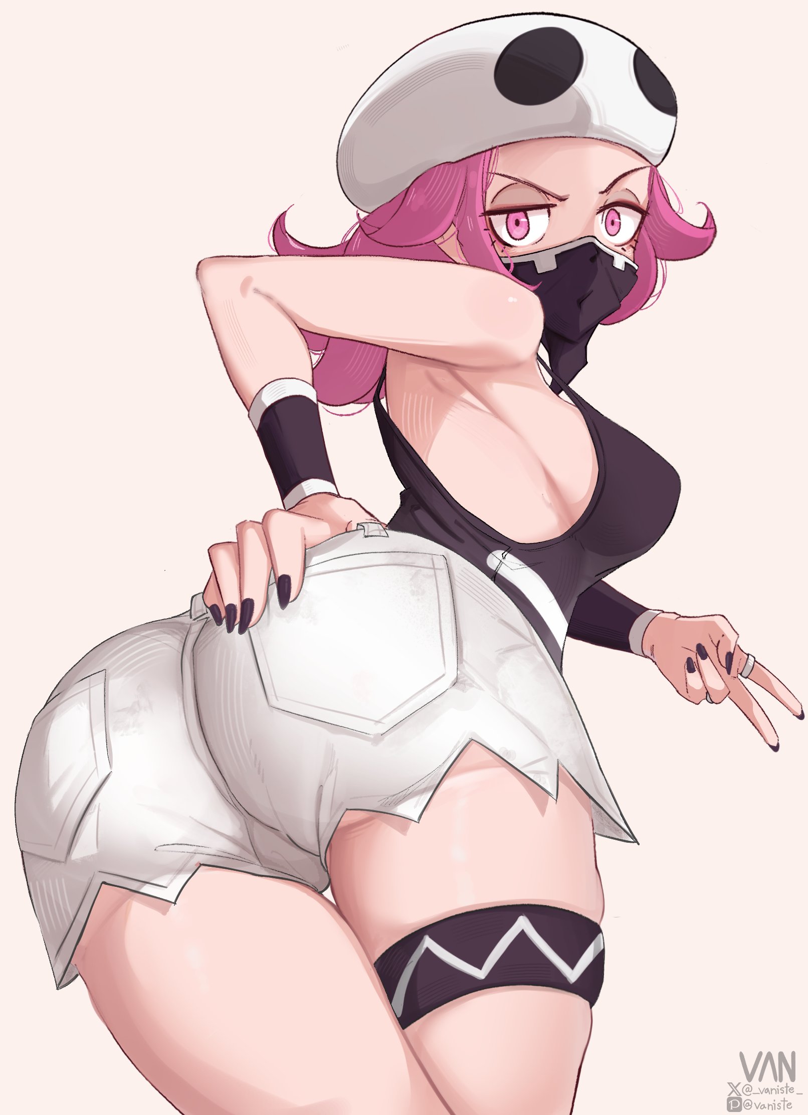 1girls, armpit, armpits, ass, ass bigger than head, big thighs, black nails, bubble ass, bubble butt, camel toe, cameltoe, curvaceous, curvy, curvy female, curvy figure, fat ass, female, female only, hourglass figure, massive ass, nail polish, nipple outline, nipples, nipples visible through clothing, pinup, pokemon, pokemon sm, presenting, presenting ass, presenting butt, presenting hindquarters, showing ass, team skull, team skull grunt, team skull grunt (female), thick ass, thick legs, thick thighs, thigh gap, thunder thighs, thunderthighs, vaniste, variant, variant set, wide hips, wide thighs