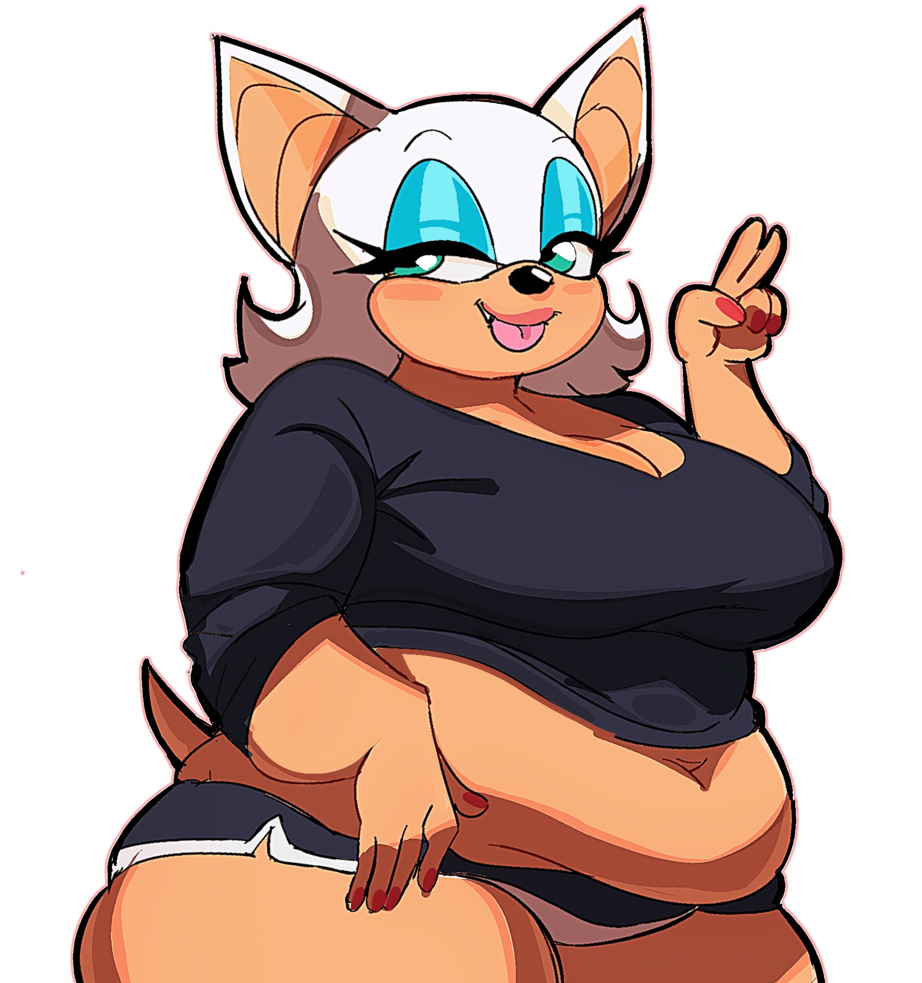 artiah669, bbw, belly, big belly, big breasts, breasts, chubby, chubby female, dolphin shorts, fat, fat female, female, fleshpie669, overweight, overweight female, rouge the bat, sonic (series), sonic the hedgehog (series), thick, thick thighs