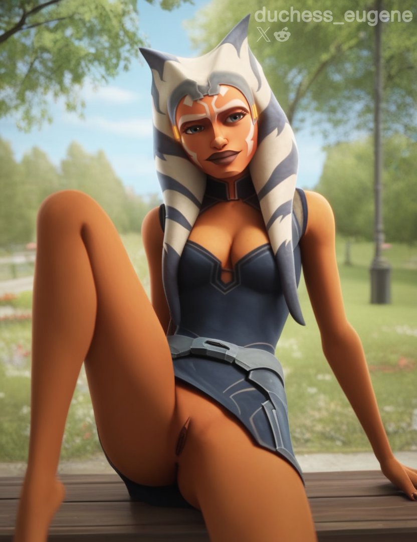 1girls, ahsoka tano, ai generated, bare legs, barefoot, cleavage, clone wars, commission, commission art, commissioner upload, commissions open, duchess eugene, female, flashing, flashing pussy, legs, orange body, orange skin, park, park bench, partially clothed, public, public nudity, pussy, shaved pussy, solo, stable diffusion, star wars, tagme, tease, teasing, teasing viewer, thick thighs, thighs, togruta, vagina