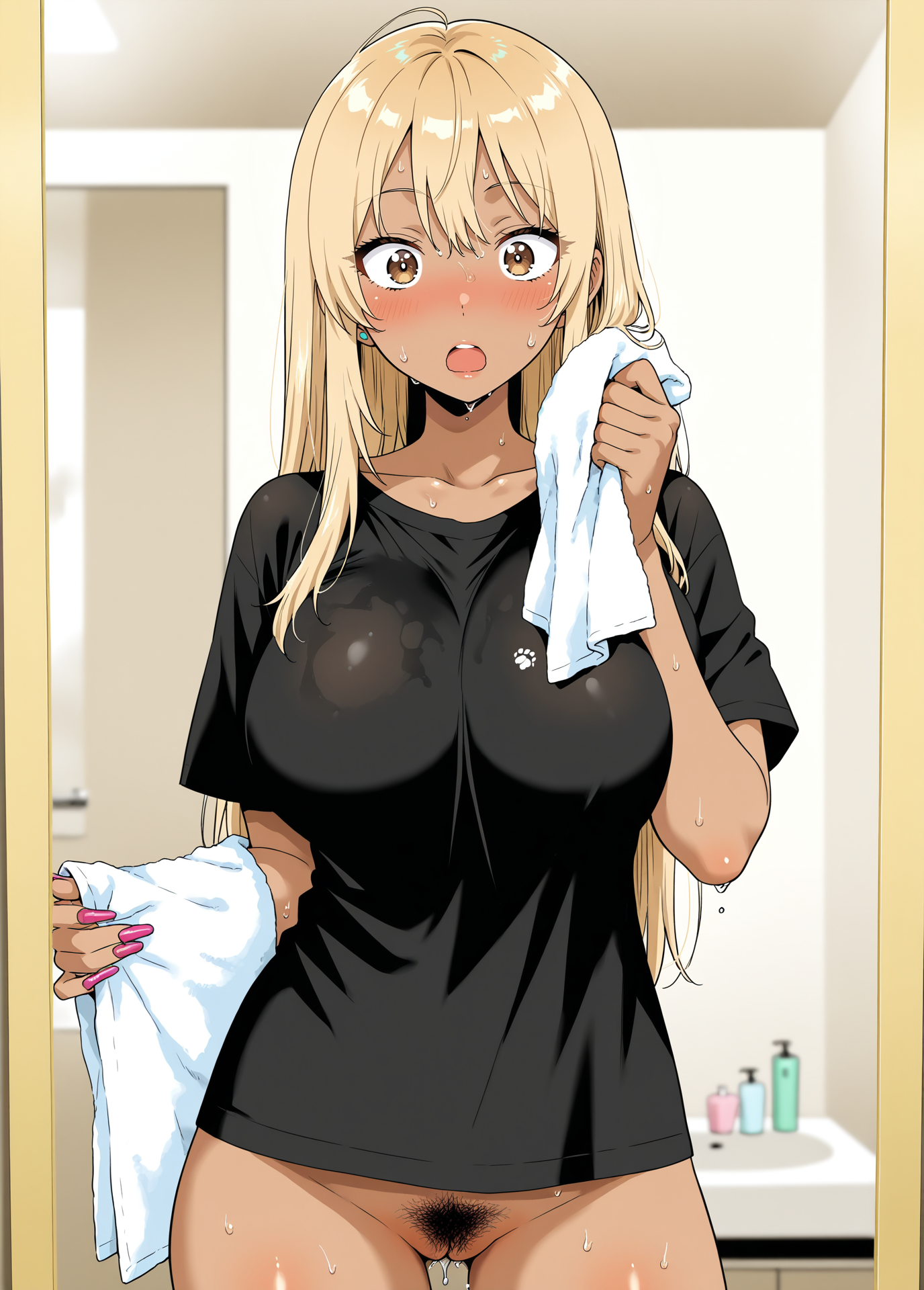 ai generated, blonde hair, breasts, brown eyes, danshi kokoseidakedo gyaru ni ts shimashita, female, genderswap (mtf), gyaru, i'm a high school boy, but i got turned into a gyaru, kogal, large breasts, rule 63, shunpei sakurai, tsf-mango
