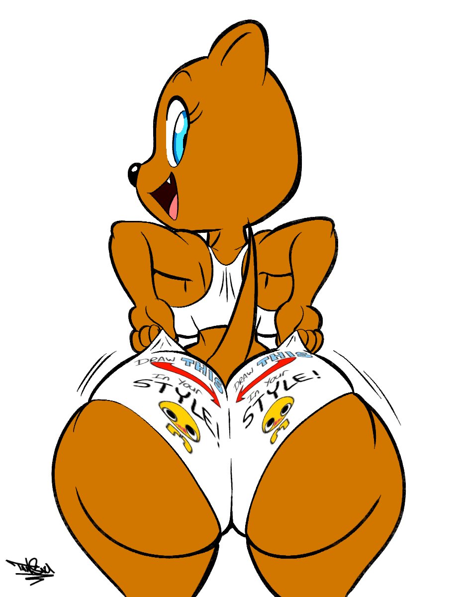 1girls, 2025, animal humanoid, anthro, artist logo, artist name, artist signature, back view, backside, big ass, big breasts, big butt, black eyelashes, blue eyes, breasts, digital drawing (artwork), digital media (artwork), draw this in your style, eyelashes, female, furry, hi res, holding panties, huge ass, huge butt, lifting panties, looking at viewer, looking back, looking back at viewer, motion lines, open mouth, open smile, simple background, sports bra, tansau, white background, white panties, white sports bra