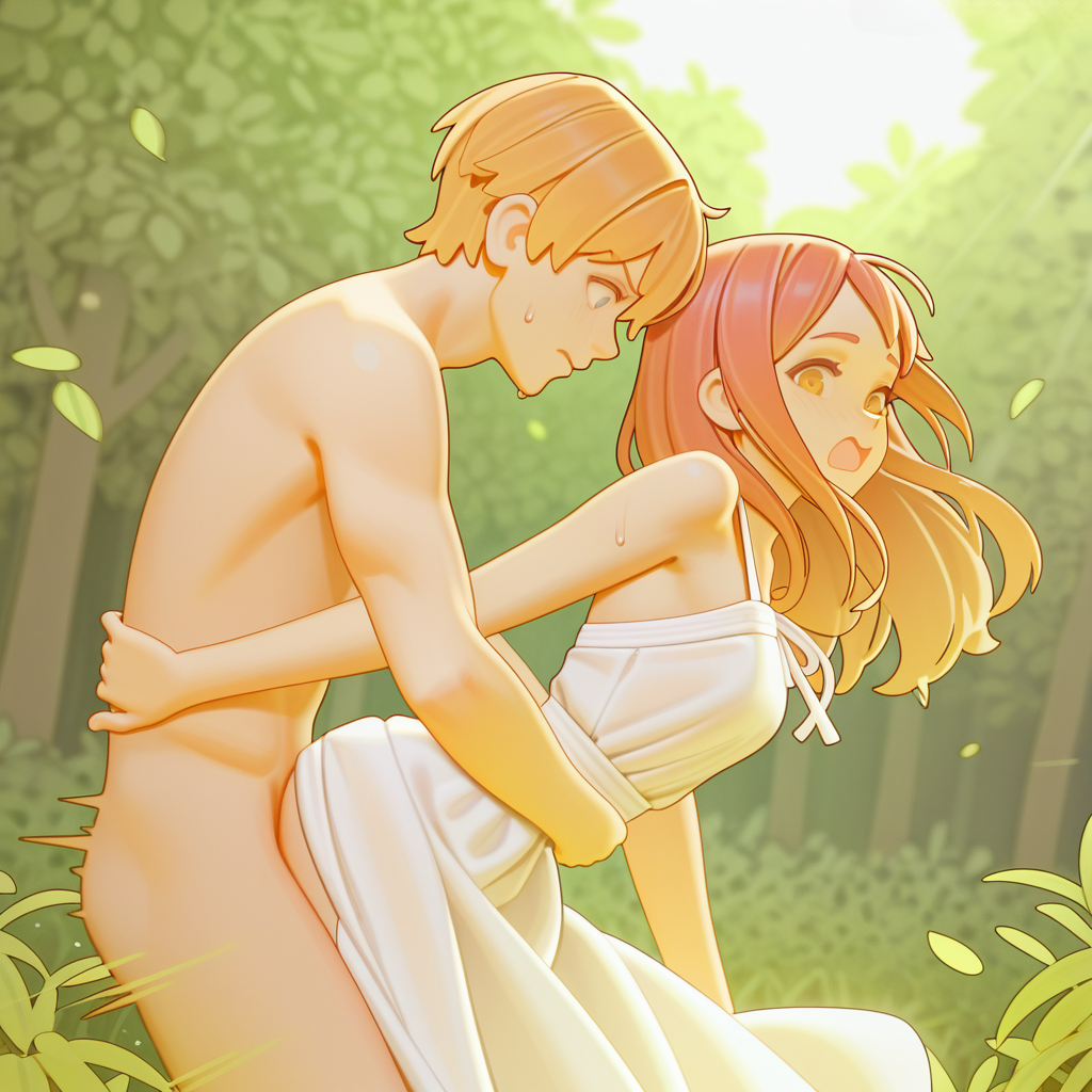 ai generated, blush, cute, dress, dress lift, female, female penetrated, from behind, from behind position, male, male penetrating, male penetrating female, male/female, mezrus, nature, open mouth, penis, penis in pussy, pussy, sex, tagme, vaginal, vaginal penetration, vaginal sex