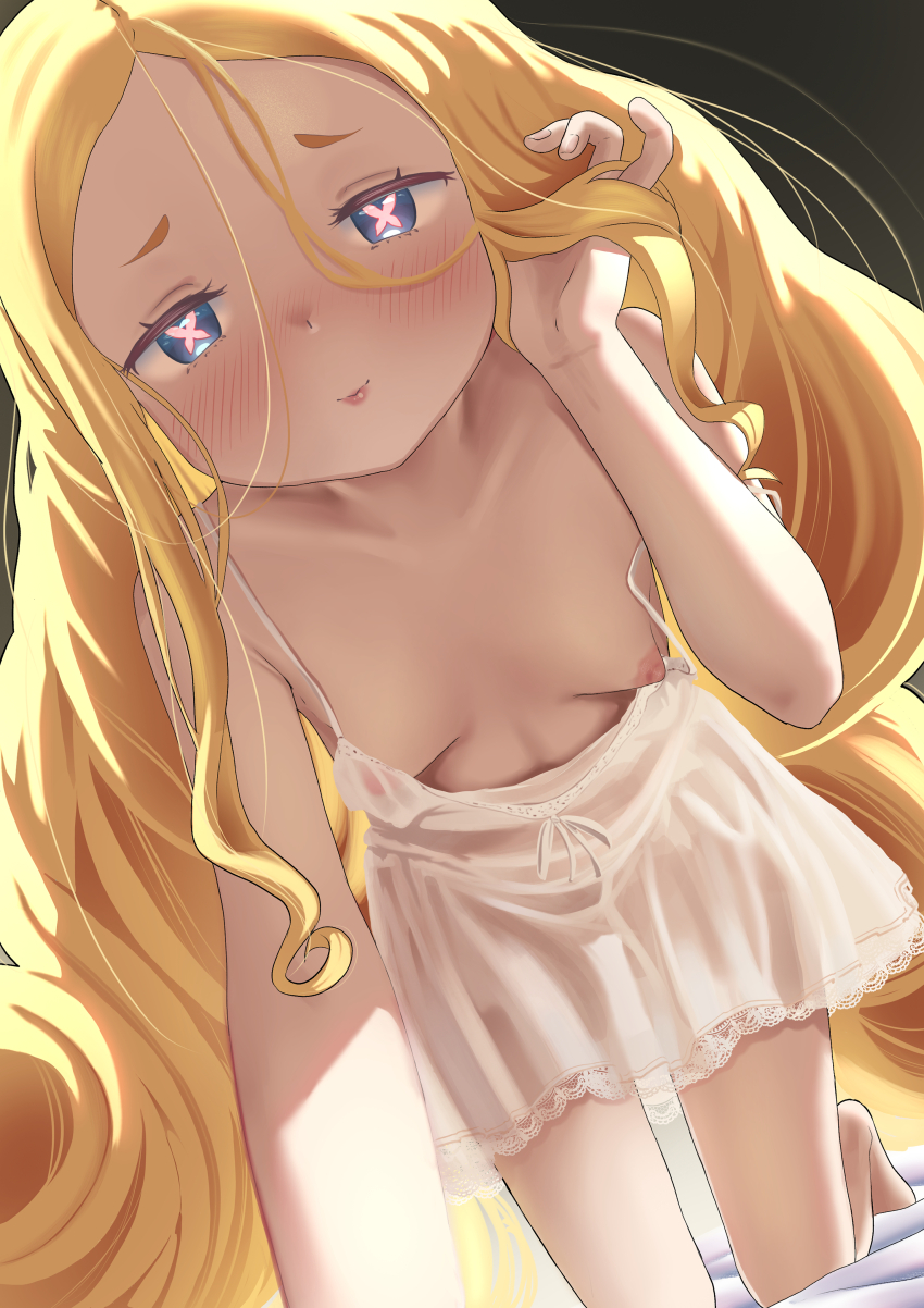 beatrice (re:zero), breasts, camisole, female, imminent kiss, imminent sex, in heat, nightgown, re:zero kara hajimeru isekai seikatsu, sexy, small breasts