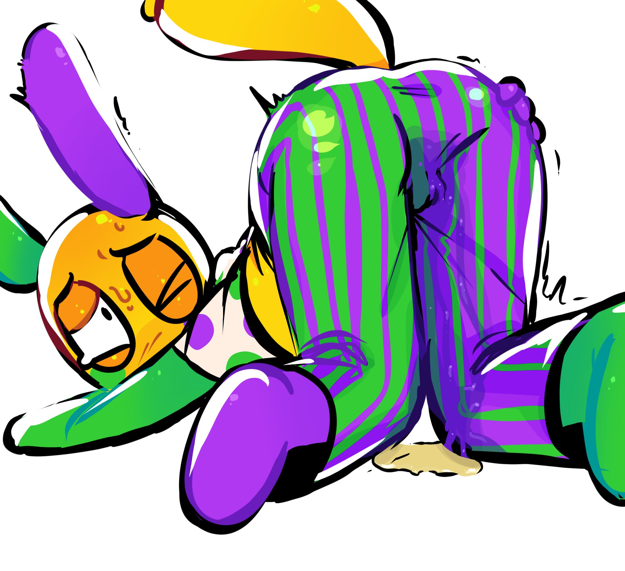 balloon, crying, dandy's world, dandys world, fetish, looey (dandy's world), male, male only, peeing, peeing self, shaking, solo male, sweating, ticklesyourfeet, urine