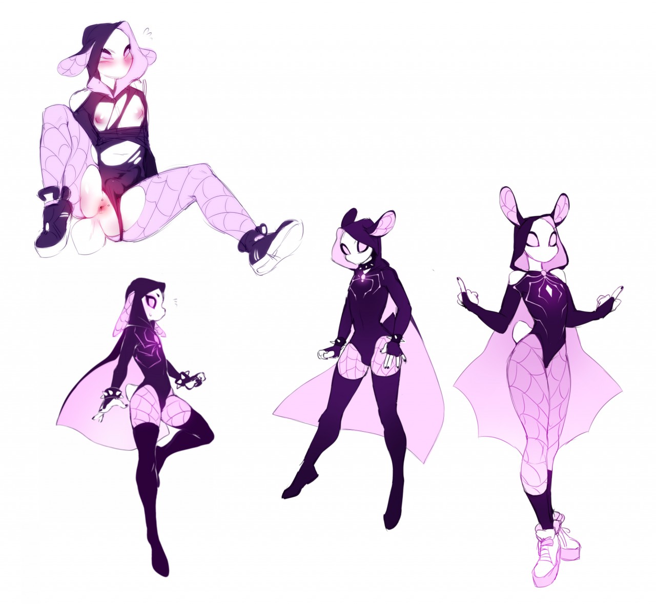 1boy, anthro, anthrofied, anus, blush, bunny, bunny boy, bunny ears, bunny tail, cosplay, crossdressing, femboy, frenky hw, furry, furry only, girly, male, male only, marvel, marvel comics, matt donovan, nipples, penis, penis under clothes, pink anus, pink areola, rabbit, spider-man (series), spidersona, trap